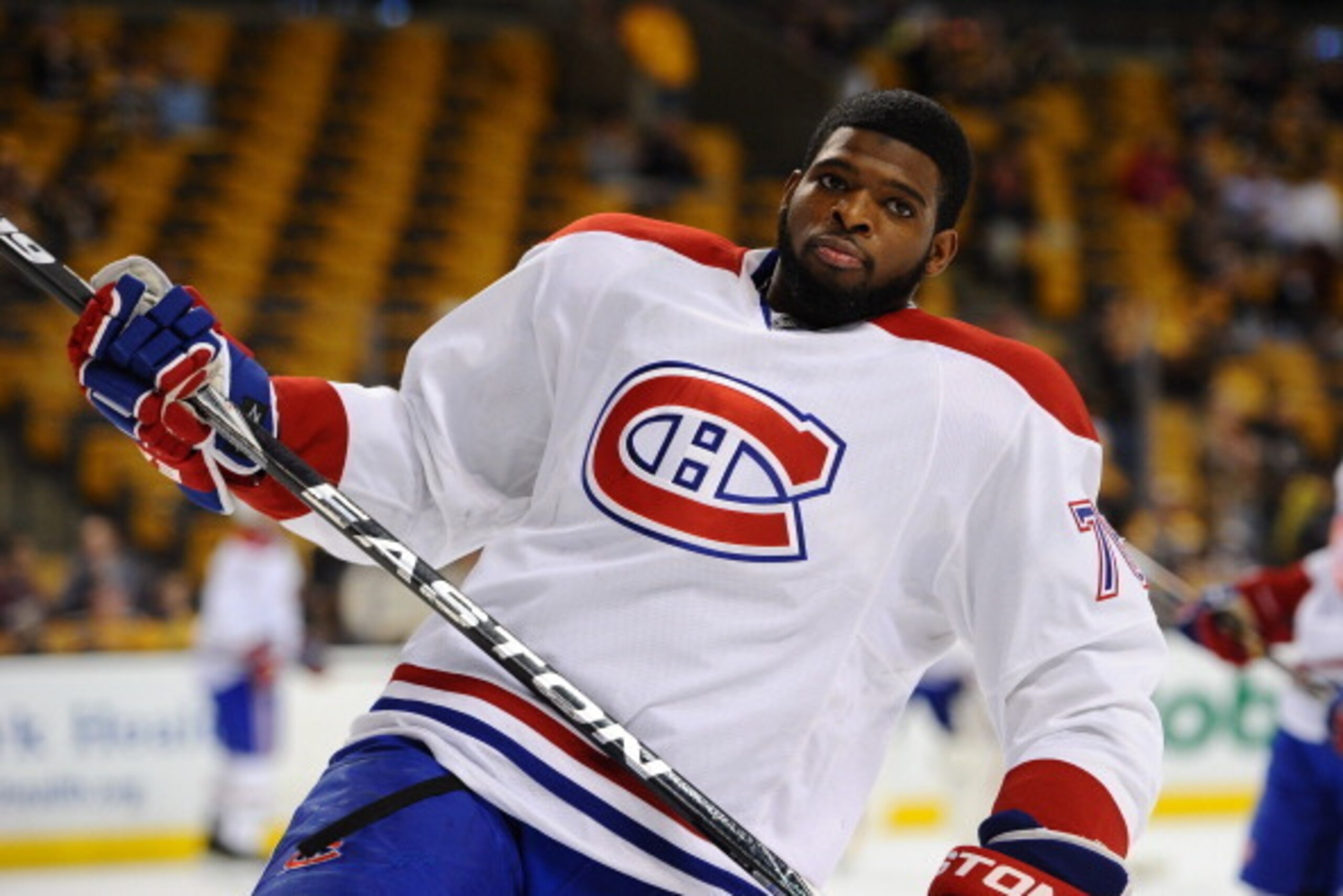 BOSTON, MA - MAY 3: P.K. Subban #76 of the Montreal Canadiens during warm ups before the game against the Boston Bruins in Game Two of the Second Round of the 2014 Stanley Cup Playoffs at TD Garden on May 3, 2014 in Boston, Massachusetts. (Photo by Brian BOSTON, MA - MAY 3: P.K. Subban #76 of the Montreal Canadiens during warm ups before the game against the Boston Bruins in Game Two of the Second Round of the 2014 Stanley Cup Playoffs at TD Garden on May 3, 2014 in Boston, Massachusetts. (Photo by Brian