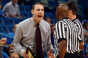 NEW ORLEANS, LA - MARCH 08:  Head coach Darrin Horn argues with an official during the game against the Alabama Crimson Tide during the first round of the SEC Basketball Tournament at the New Orleans Arena on March 8, 2012 in New Orleans, Louisiana.  (Pho