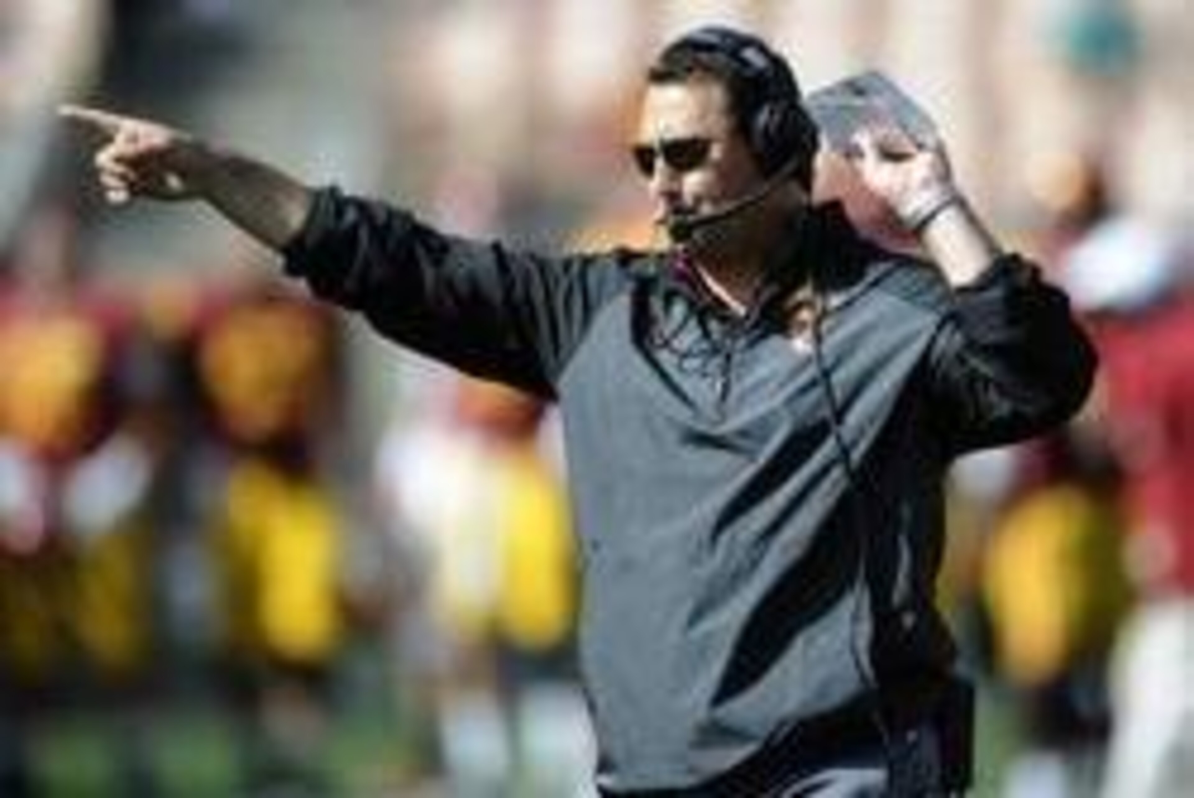 Apr 19, 2014; Los Angeles, CA, USA; Southern California head coach Steve Sarkisian during the Southern California Spring Game at Los Angeles Memorial Coliseum. Mandatory Credit: Kelvin Kuo-USA TODAY Sports