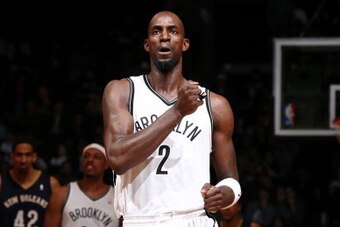 NEW YORK, NY - FEBRUARY 9: Kevin Garnett #2 of the Brooklyn Nets during a game against the New Orleans Pelicans at the Barclays Center on February 9, 2014 in the Brooklyn borough of New York City.  NOTE TO USER: User expressly acknowledges and agrees that
