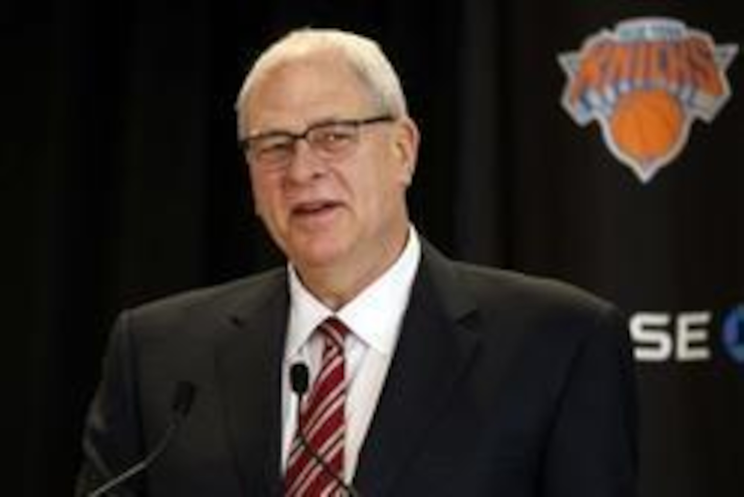 Mar 18, 2014; New York, NY, USA; New York Knicks new president of basketball operations Phil Jackson at a press conference at Madison Square Garden.  Mandatory Credit: William Perlman/THE STAR-LEDGER via USA TODAY Sports