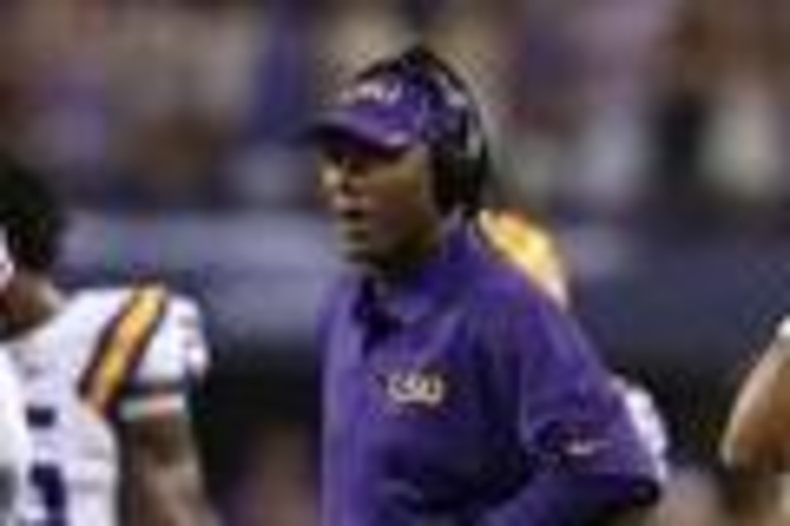 Aug 31, 2013; Arlington, TX, USA; LSU Tigers defensive backs coach Corey Raymond on the sidelines during the game against the Texas Christian Horned Frogs at AT&T Stadium. Mandatory Credit: Matthew Emmons-USA TODAY Sports