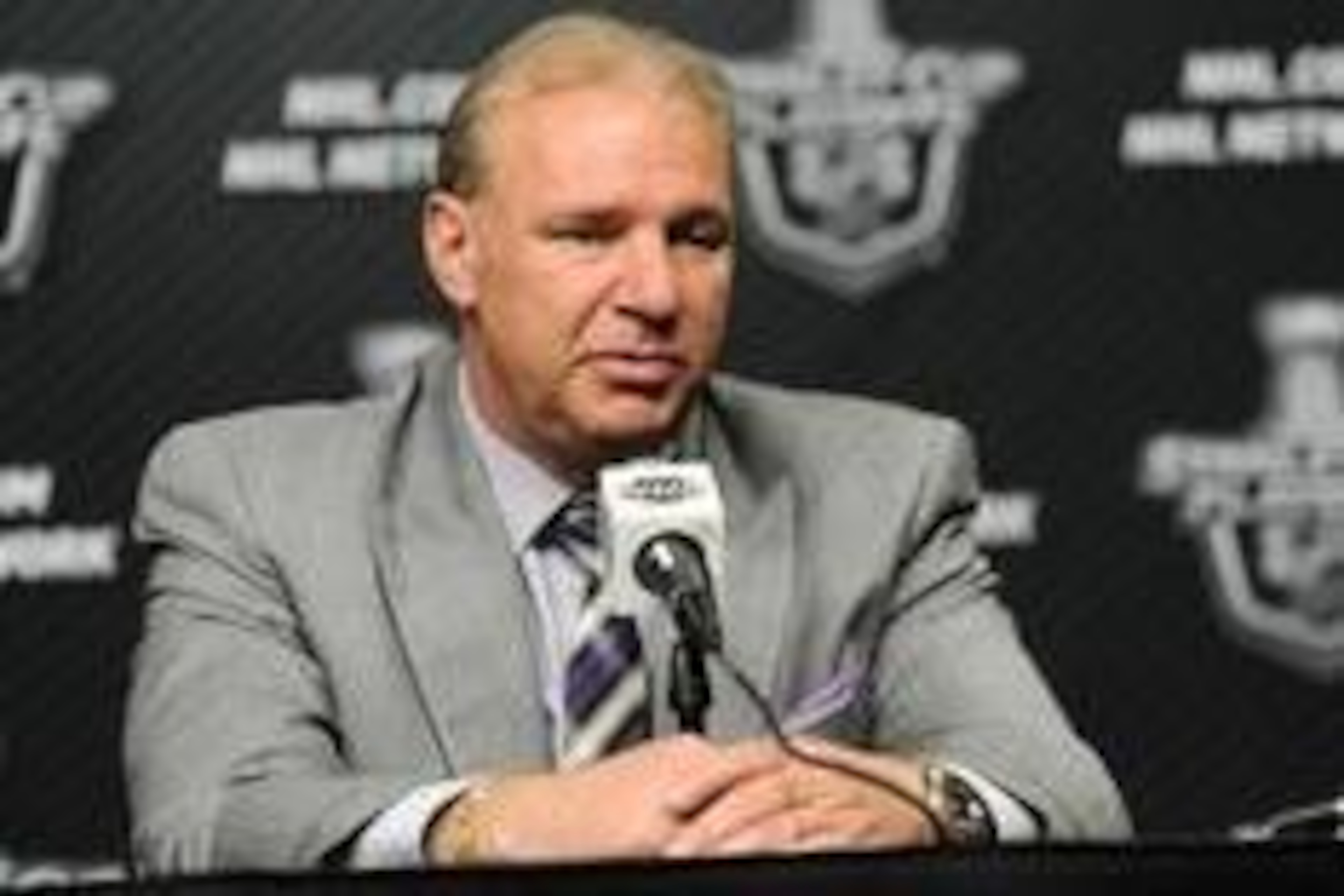 May 3, 2014; Boston, MA, USA; Montreal Canadiens head coach Michel Therrien talks during a press conference after being defeated by the Boston Bruins in game two of the second round of the 2014 Stanley Cup Playoffs at TD Banknorth Garden. Mandatory Credit May 3, 2014; Boston, MA, USA; Montreal Canadiens head coach Michel Therrien talks during a press conference after being defeated by the Boston Bruins in game two of the second round of the 2014 Stanley Cup Playoffs at TD Banknorth Garden. Mandatory Credit