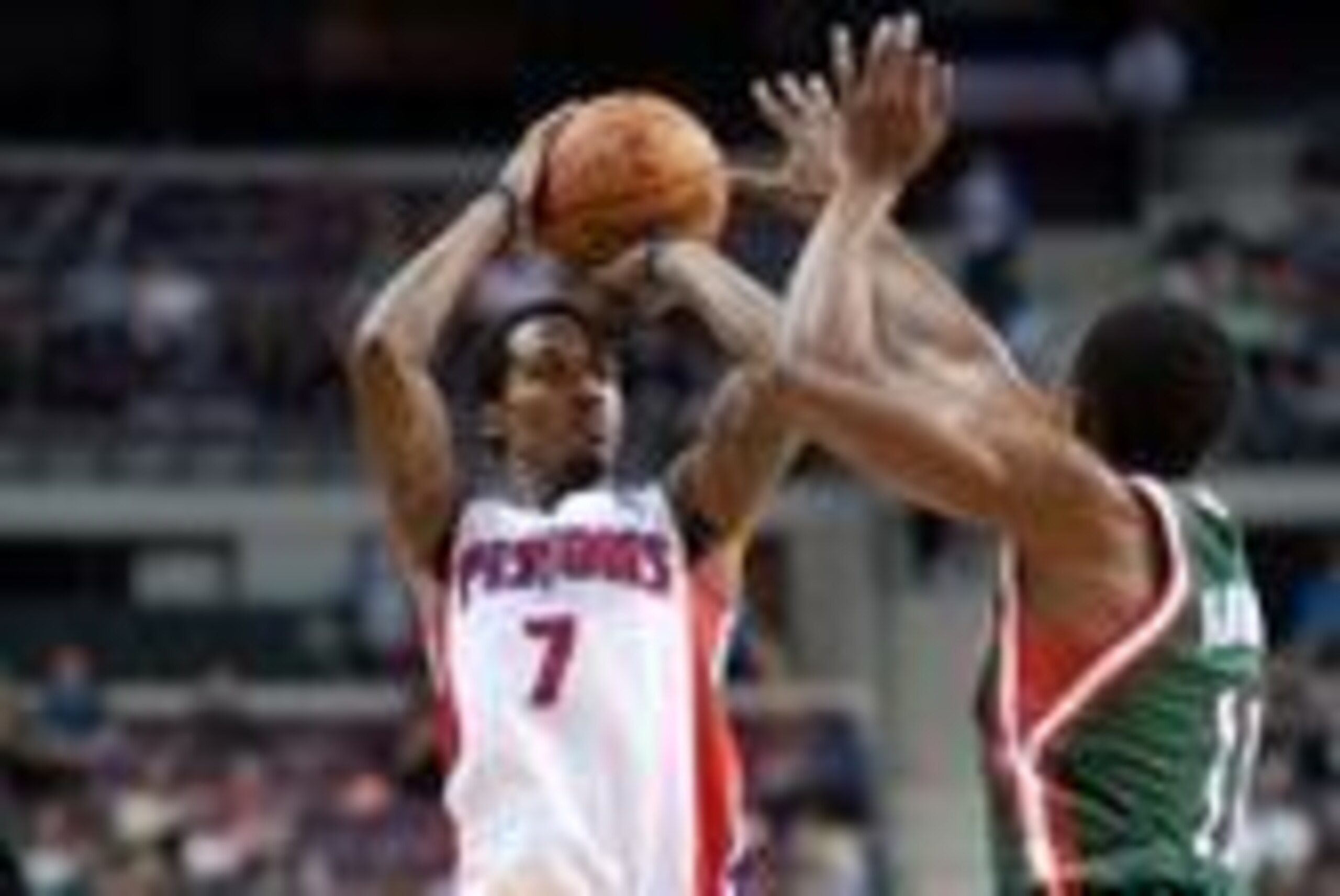 Mar 31, 2014; Auburn Hills, MI, USA; Detroit Pistons guard Brandon Jennings (7) shoots the ball over Milwaukee Bucks guard Brandon Knight (11) during the second quarter at The Palace of Auburn Hills. Mandatory Credit: Tim Fuller-USA TODAY Sports Mar 31, 2014; Auburn Hills, MI, USA; Detroit Pistons guard Brandon Jennings (7) shoots the ball over Milwaukee Bucks guard Brandon Knight (11) during the second quarter at The Palace of Auburn Hills. Mandatory Credit: Tim Fuller-USA TODAY Sports
