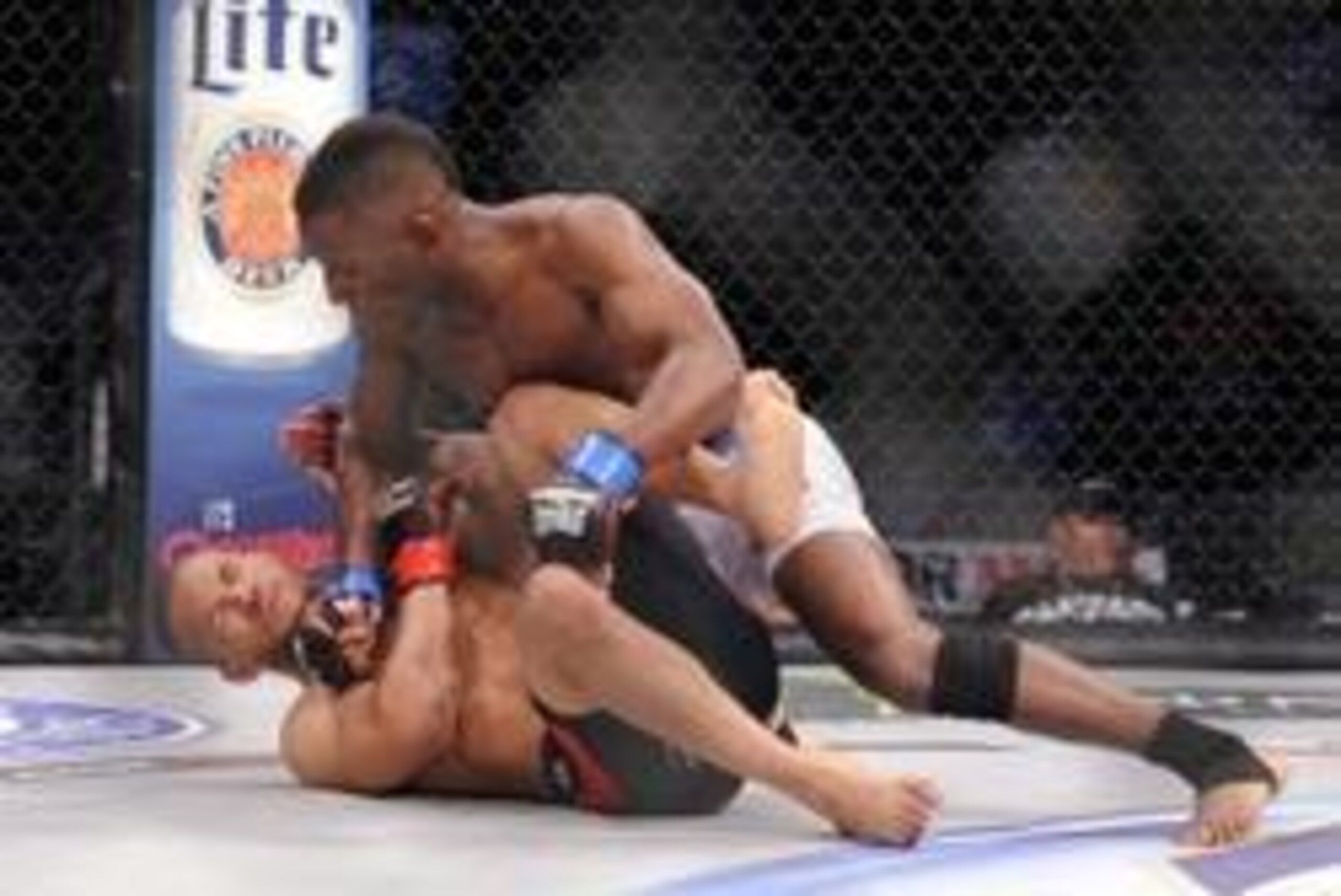 May 17, 2014; Southaven, MS, USA; Brain Hall (red gloves) fights against Cortez Phelia during a Bellator bantamweight bout during BFC 120 at Landers Center. Brain Hall won by TKO. Mandatory Credit: Justin Ford-USA TODAY Sports