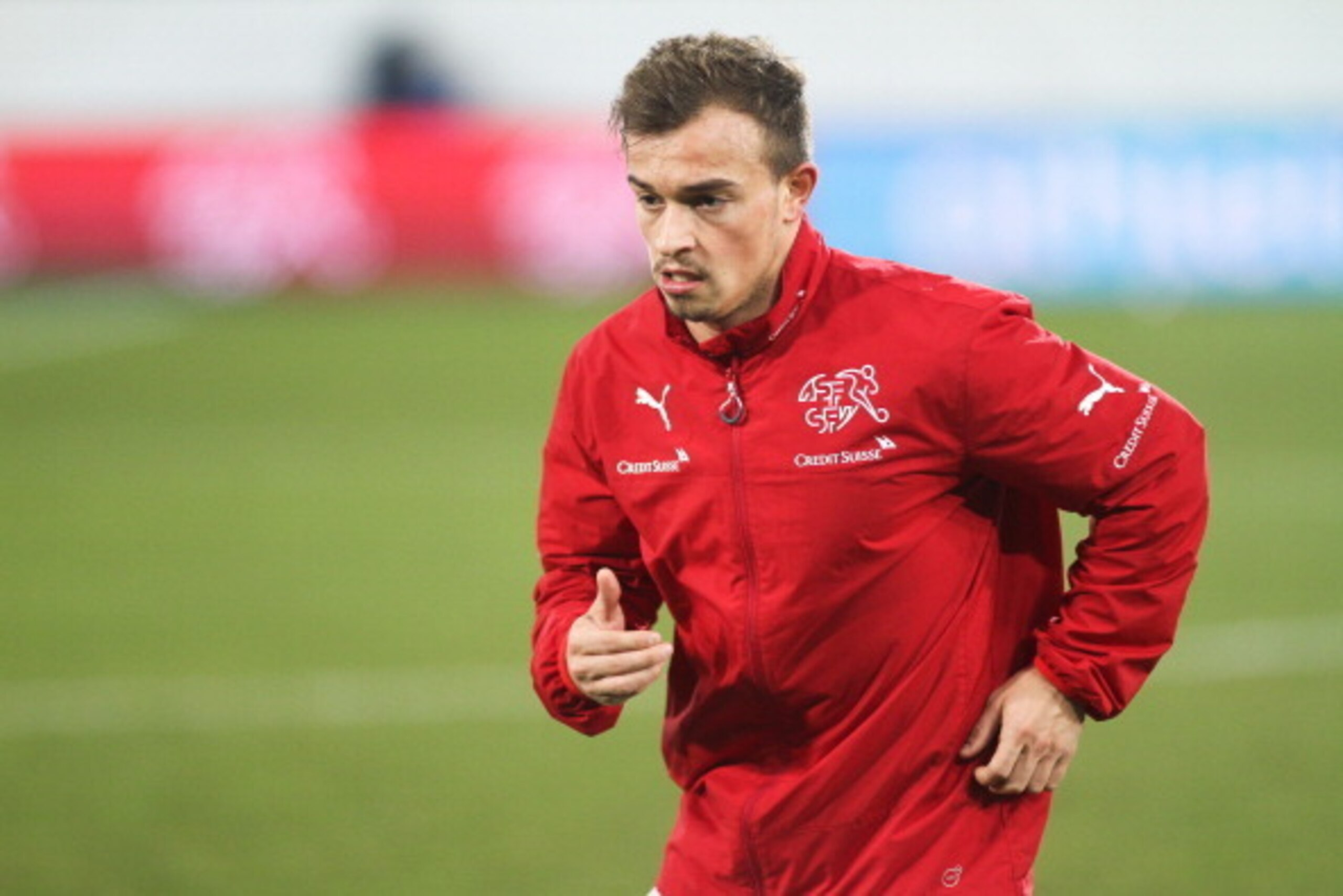 ST GALLEN, SWITZERLAND - MARCH 05: Xherdan Shaqiri of Switzerland at the warm up prior the international friendly match between Switzerland and Croatia at the AFG Arena on March 5, 2014 in St Gallen, Switzerland.  (Photo by Marc Eich/Getty Images)