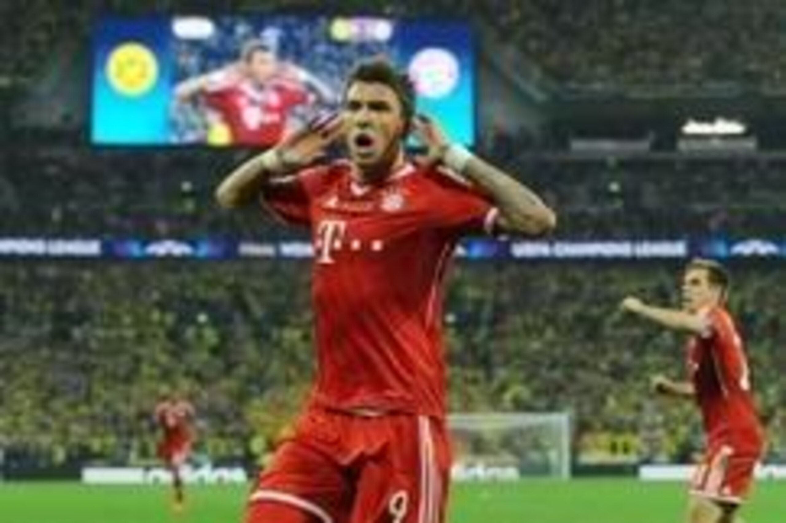 May 25, 2013; London, UNITED KINGDOM; Bayern Munich player Mario Mandzukic (9) celebrates after scoring a goal against Borussia Dortmund during the Champions League final at Wembley Stadium. Mandatory Credit: Tim Groothuis/Witters Sport via USA TODAY Spor May 25, 2013; London, UNITED KINGDOM; Bayern Munich player Mario Mandzukic (9) celebrates after scoring a goal against Borussia Dortmund during the Champions League final at Wembley Stadium. Mandatory Credit: Tim Groothuis/Witters Sport via USA TODAY Spor