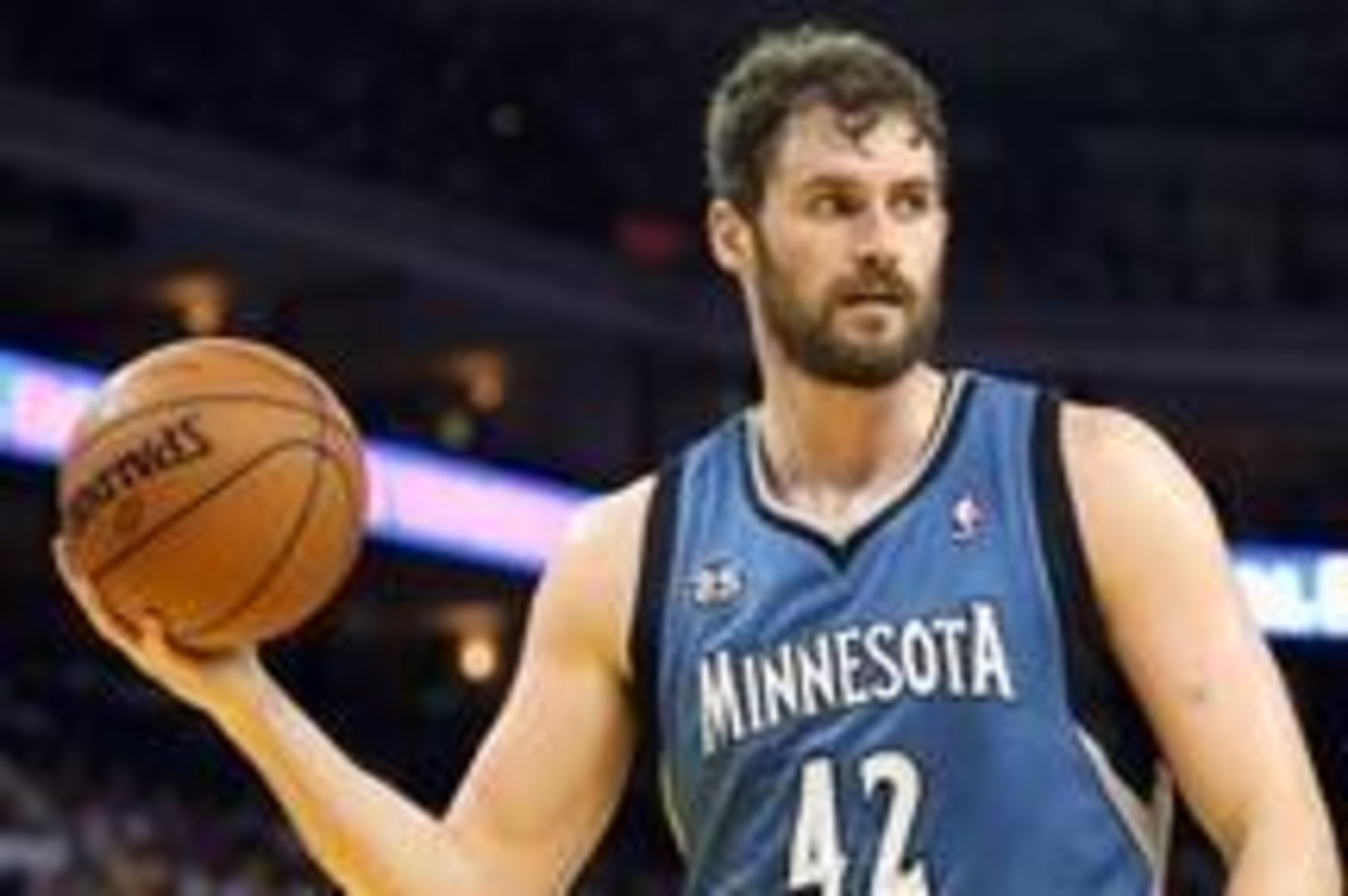 Apr 14, 2014; Oakland, CA, USA; Minnesota Timberwolves forward Kevin Love (42) between plays against the Golden State Warriors during the third quarter at Oracle Arena. The Golden State Warriors defeated the Minnesota Timberwolves 130-120. Mandatory Credi Apr 14, 2014; Oakland, CA, USA; Minnesota Timberwolves forward Kevin Love (42) between plays against the Golden State Warriors during the third quarter at Oracle Arena. The Golden State Warriors defeated the Minnesota Timberwolves 130-120. Mandatory Credi
