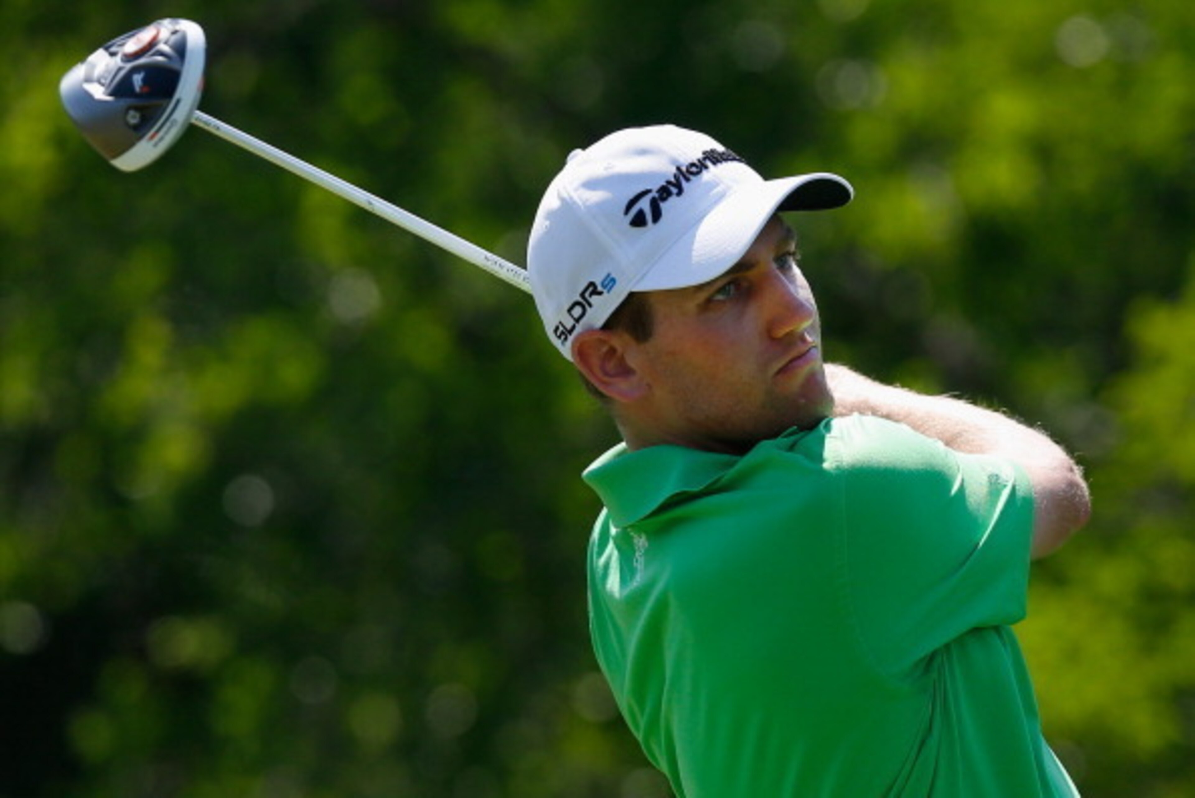 IRVING, TX - MAY 18:  Brendon Todd plays his tee shot on the 12th hole during the Final Round of the HP Byron Nelson Championship at the TPC Four Seasons Resort on May 18, 2014 in Irving, Texas.  (Photo by Tom Pennington/Getty Images)