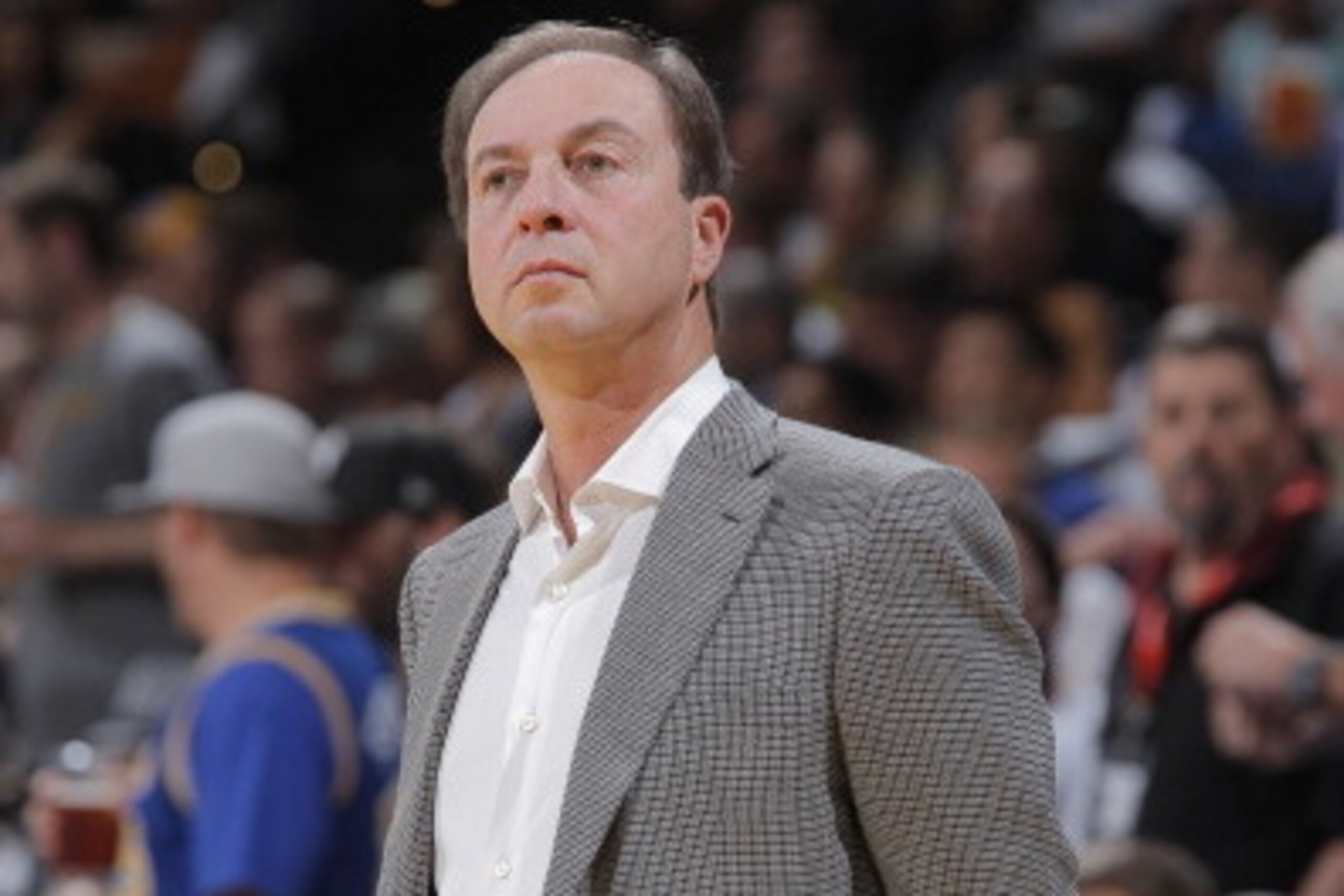 OAKLAND, CA - APRIL 14: Owner Joe Lacob of the Golden State Warriors during a game against the Minnesota Timberwolves on April 14, 2014 at Oracle Arena in Oakland, California. NOTE TO USER: User expressly acknowledges and agrees that, by downloading and o