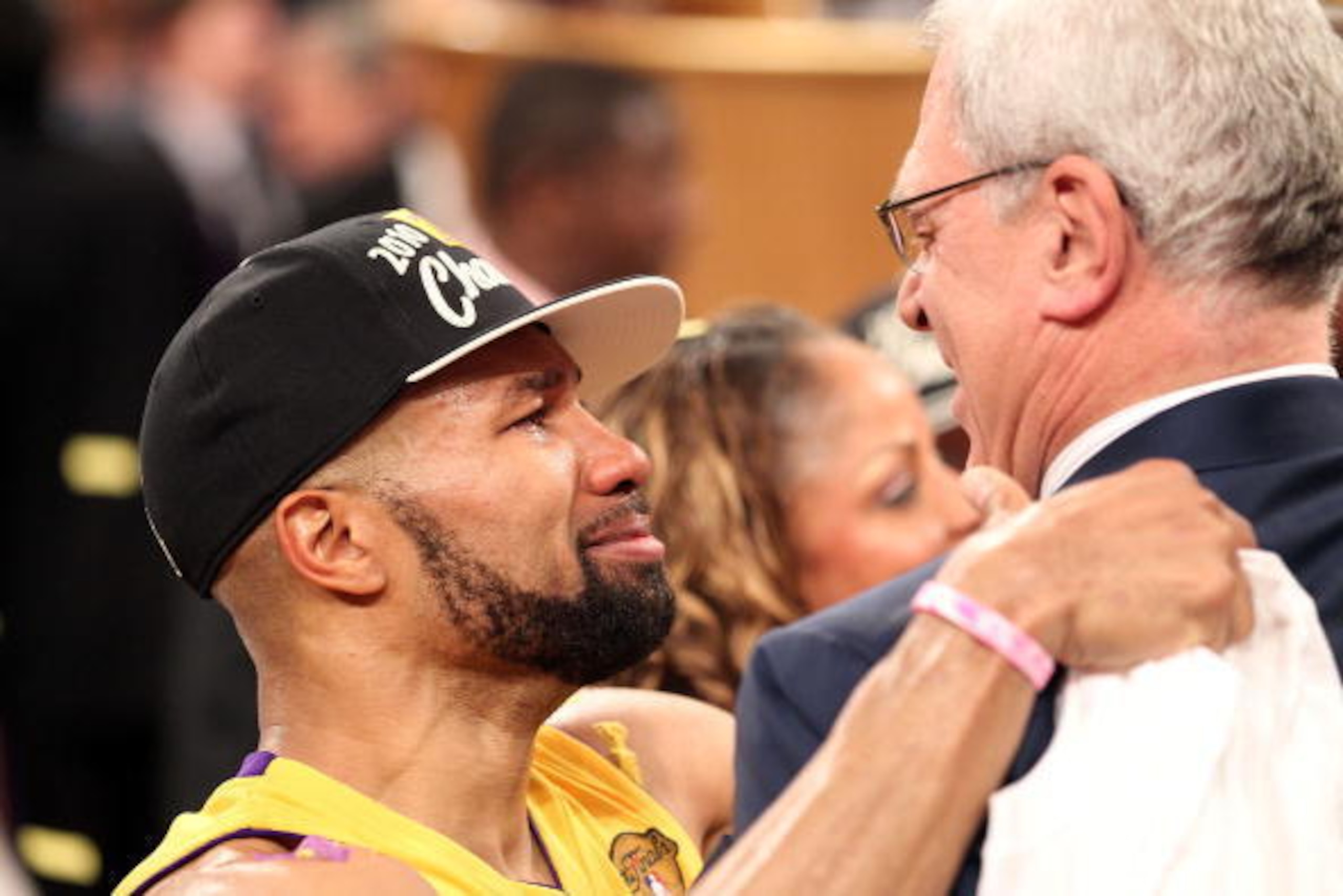 LOS ANGELES, CA - JUNE 17:  Derek Fisher #2 of the Los Angeles Lakers celebrates with head coach Phil Jackson after the Lakers defeated the Boston Celtics in Game Seven of the 2010 NBA Finals at Staples Center on June 17, 2010 in Los Angeles, California. 