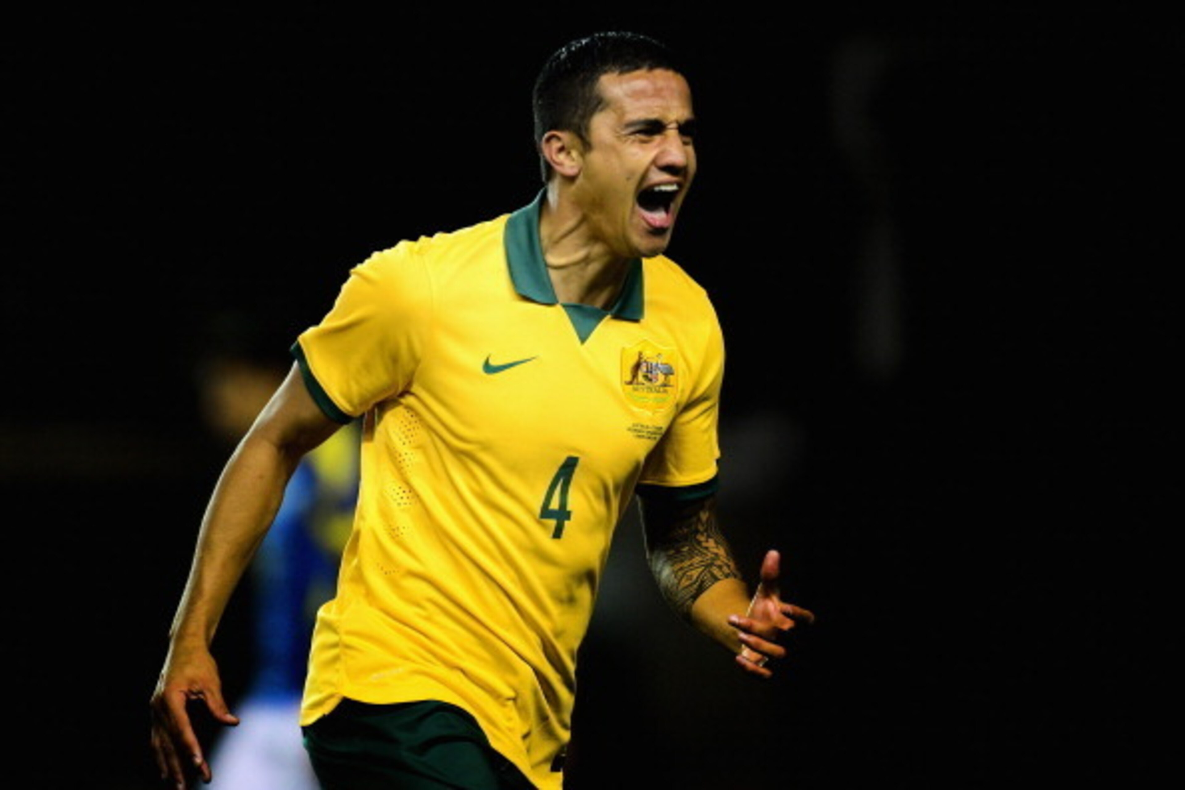 LONDON, ENGLAND - MARCH 05:  Tim Cahill of Australia celebrates his goal during the International Friendly match between Australia and Ecuador at The Den on March 5, 2014 in London, England.  (Photo by Jamie McDonald/Getty Images)