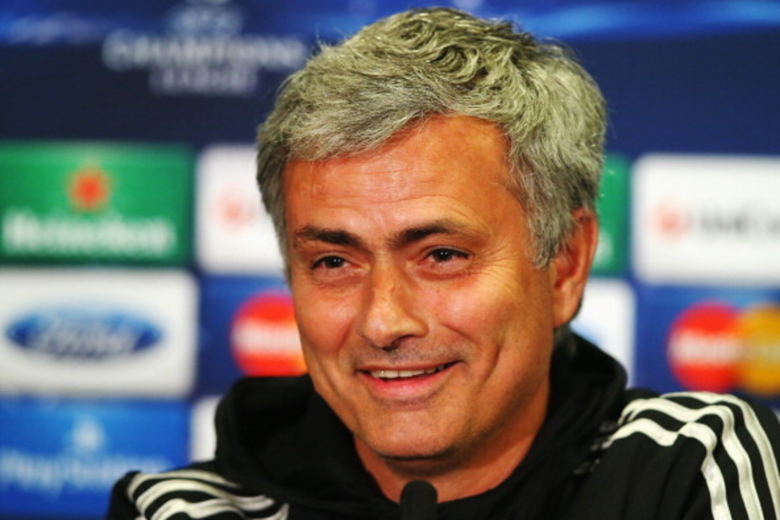 LONDON, ENGLAND - APRIL 29:  Chelsea manager Jose Mourinho talks to the media at the Chelsea press conference at Stamford Bridge on April 29, 2014 in London, England.  (Photo by Clive Rose/Getty Images)