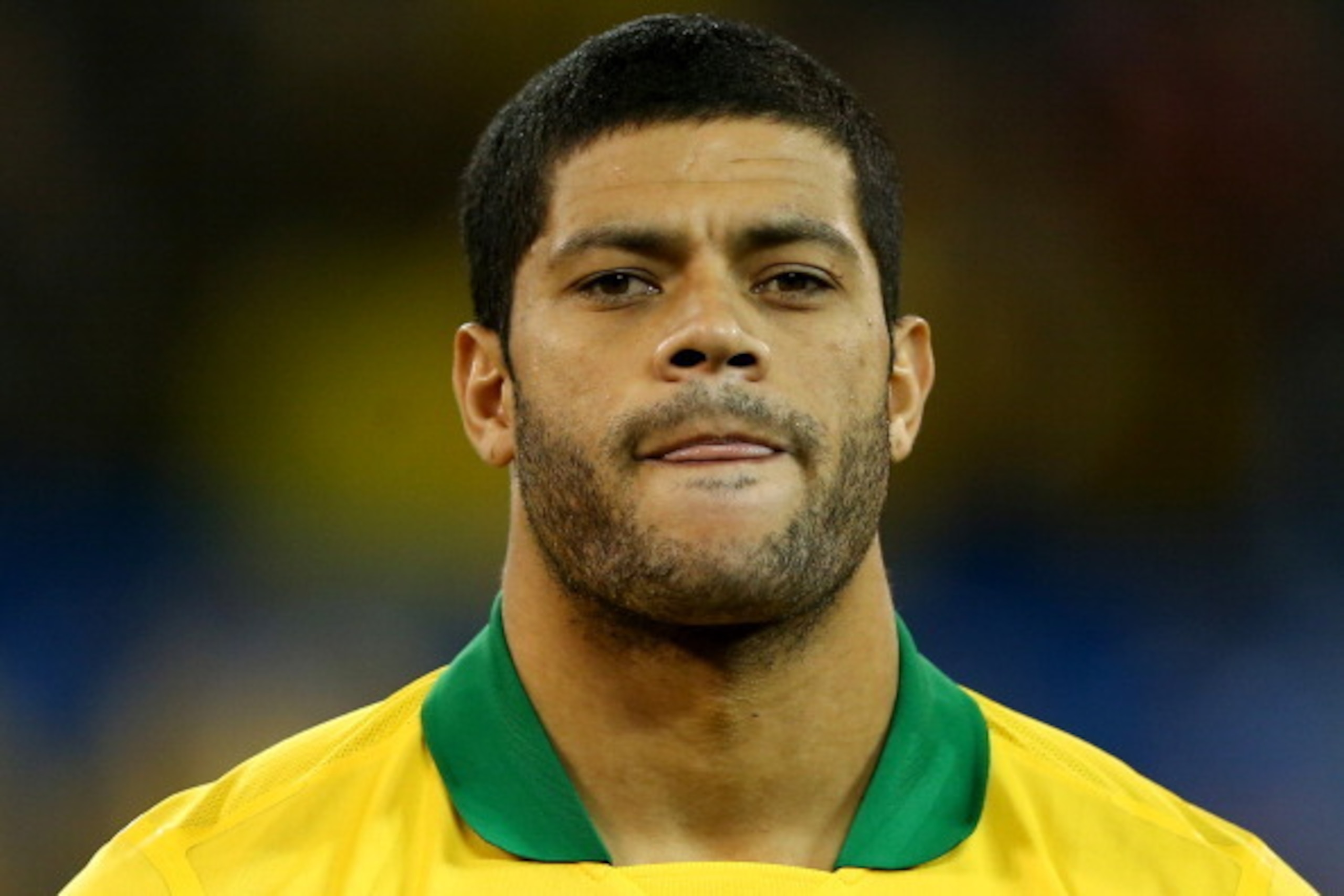 TORONTO, ON - NOVEMBER 19:  Hulk #19 of Brazil stands by as the national anthem of Chile is played before a friendly match at Rogers Centre on November 19, 2013 in Toronto, Canada.Brazil defeated Chile 2-1.  (Photo by Elsa/Getty Images)