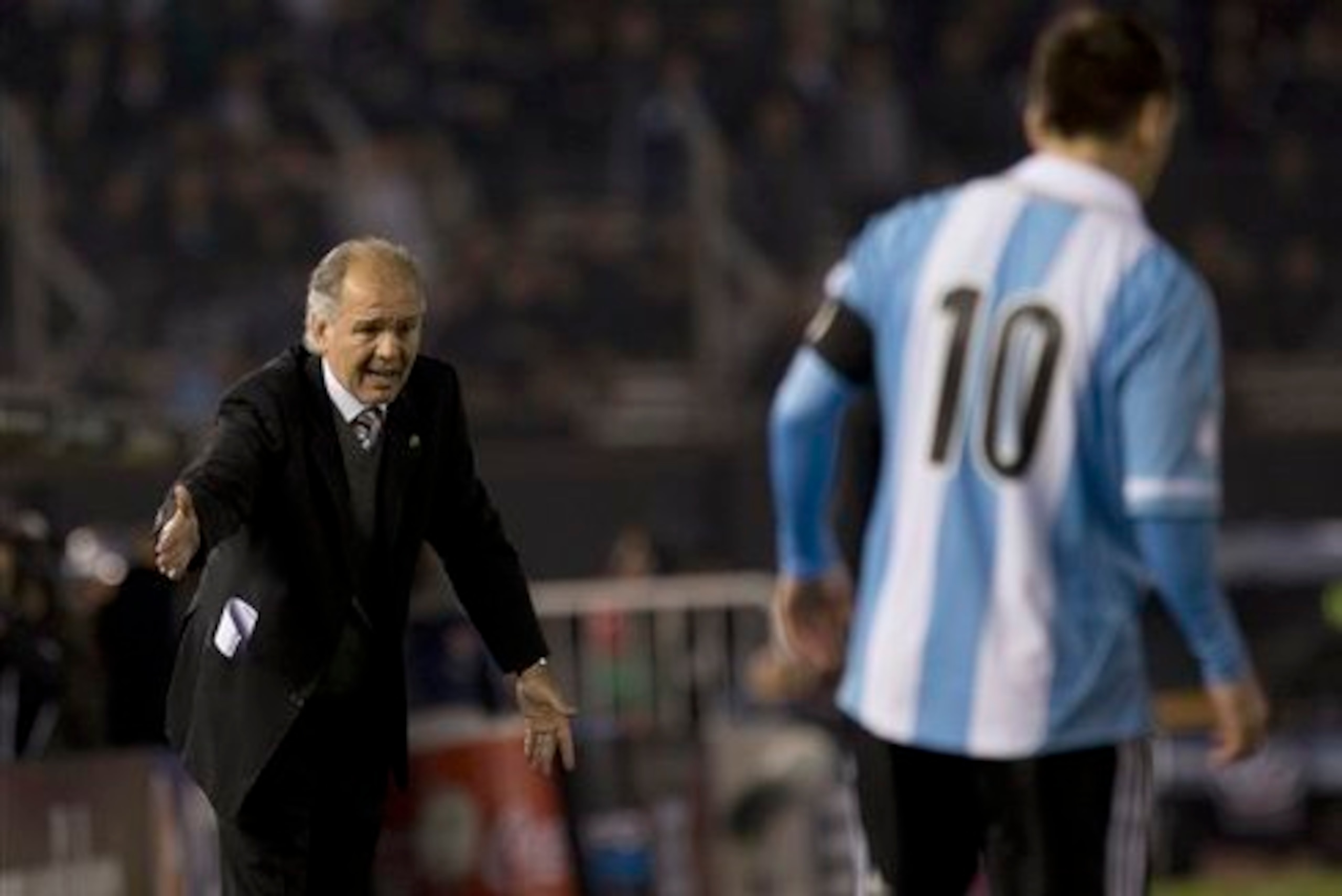Argentina coach Alejandro Sabella and Lionel Messi