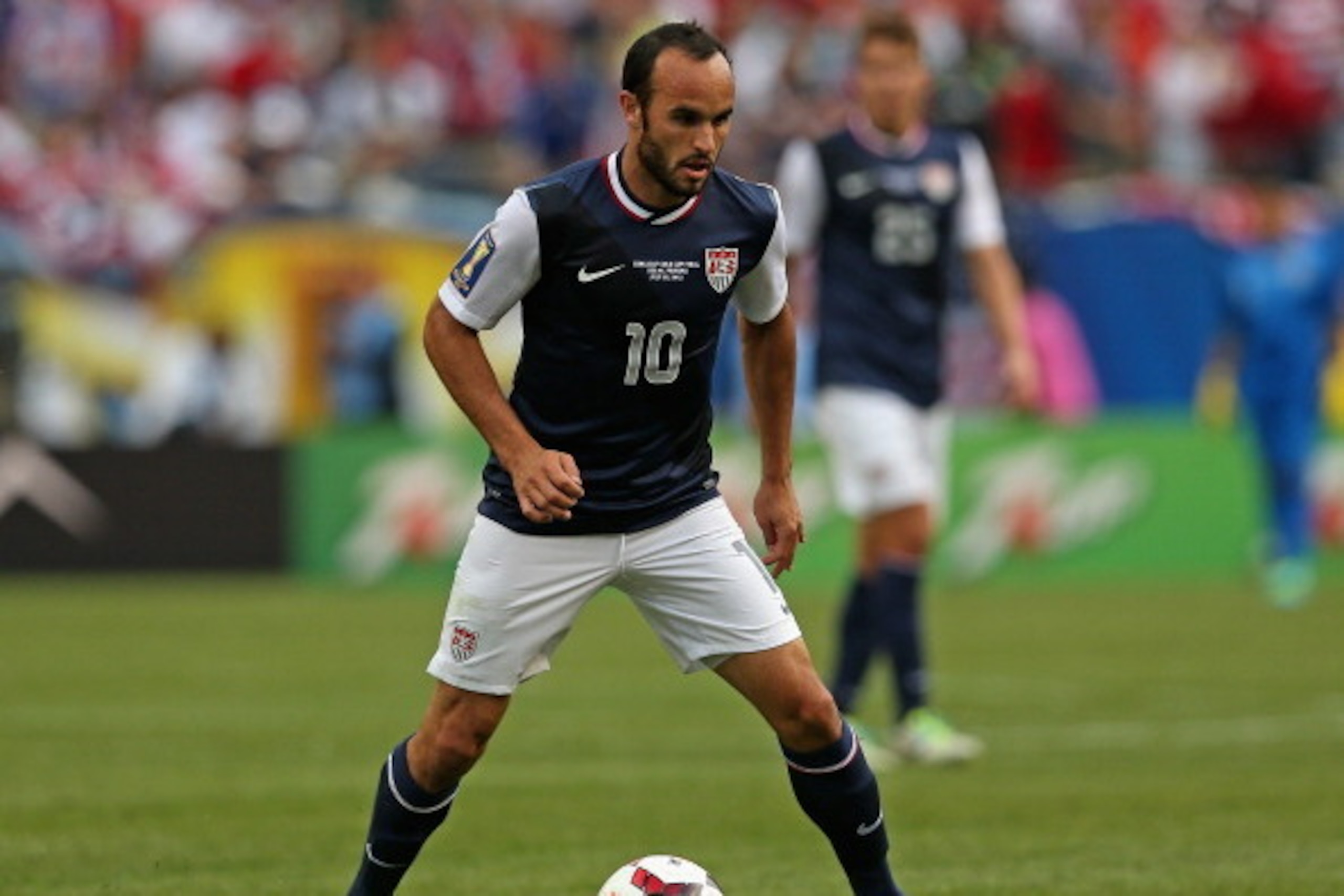 CHICAGO, IL - JULY 28:  Landon Donovan #10 of the United States controls the ball against Panama during the CONCACAF Gold Cup final match at Soldier Field on July 28, 2013 in Chicago, Illinois. The United States defeated Panama 1-0.  (Photo by Jonathan Da