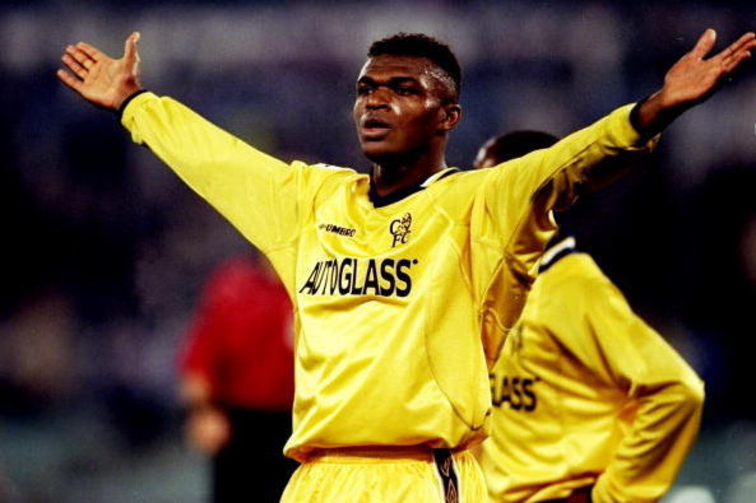 7 Dec 1999:  Marcel Desailly of Chelsea during the UEFA Champions League Group D match against Lazio at the Stadio Olimpico in Rome. The game ended goalless. \ Mandatory Credit: Ben Radford /Allsport