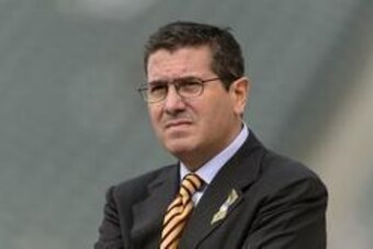 Nov 17, 2013; Philadelphia, PA, USA; Washington Redskins owner Daniel Snyder during warmups prior to playing the Philadelphia Eagles at Lincoln Financial Field. Mandatory Credit: Howard Smith-USA TODAY Sports