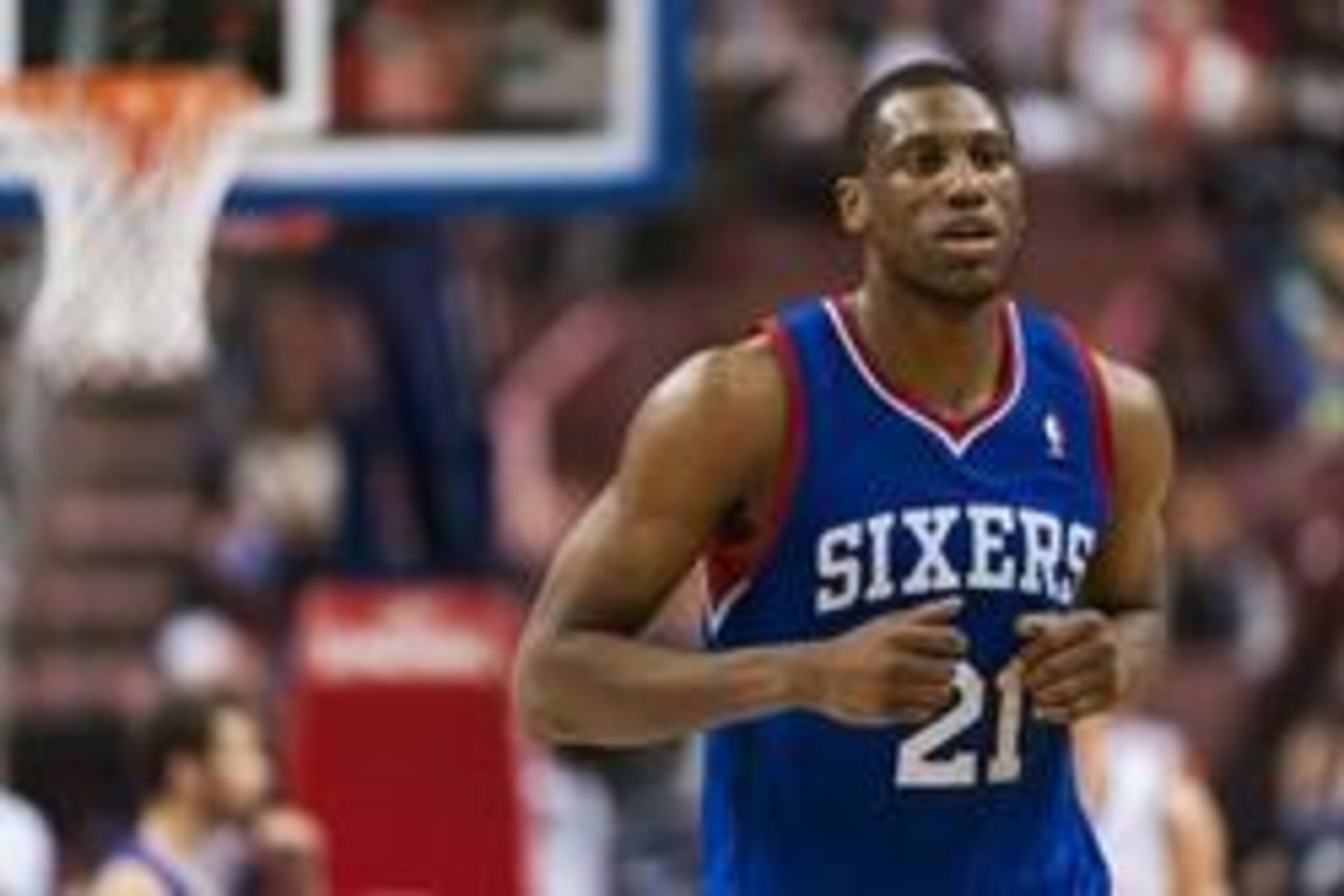 Apr 5, 2014; Philadelphia, PA, USA; Philadelphia 76ers forward Thaddeus Young (21) during the fourth quarter against the Brooklyn Nets at the Wells Fargo Center. The Nets defeated the Sixers 105-101. Mandatory Credit: Howard Smith-USA TODAY Sports Apr 5, 2014; Philadelphia, PA, USA; Philadelphia 76ers forward Thaddeus Young (21) during the fourth quarter against the Brooklyn Nets at the Wells Fargo Center. The Nets defeated the Sixers 105-101. Mandatory Credit: Howard Smith-USA TODAY Sports