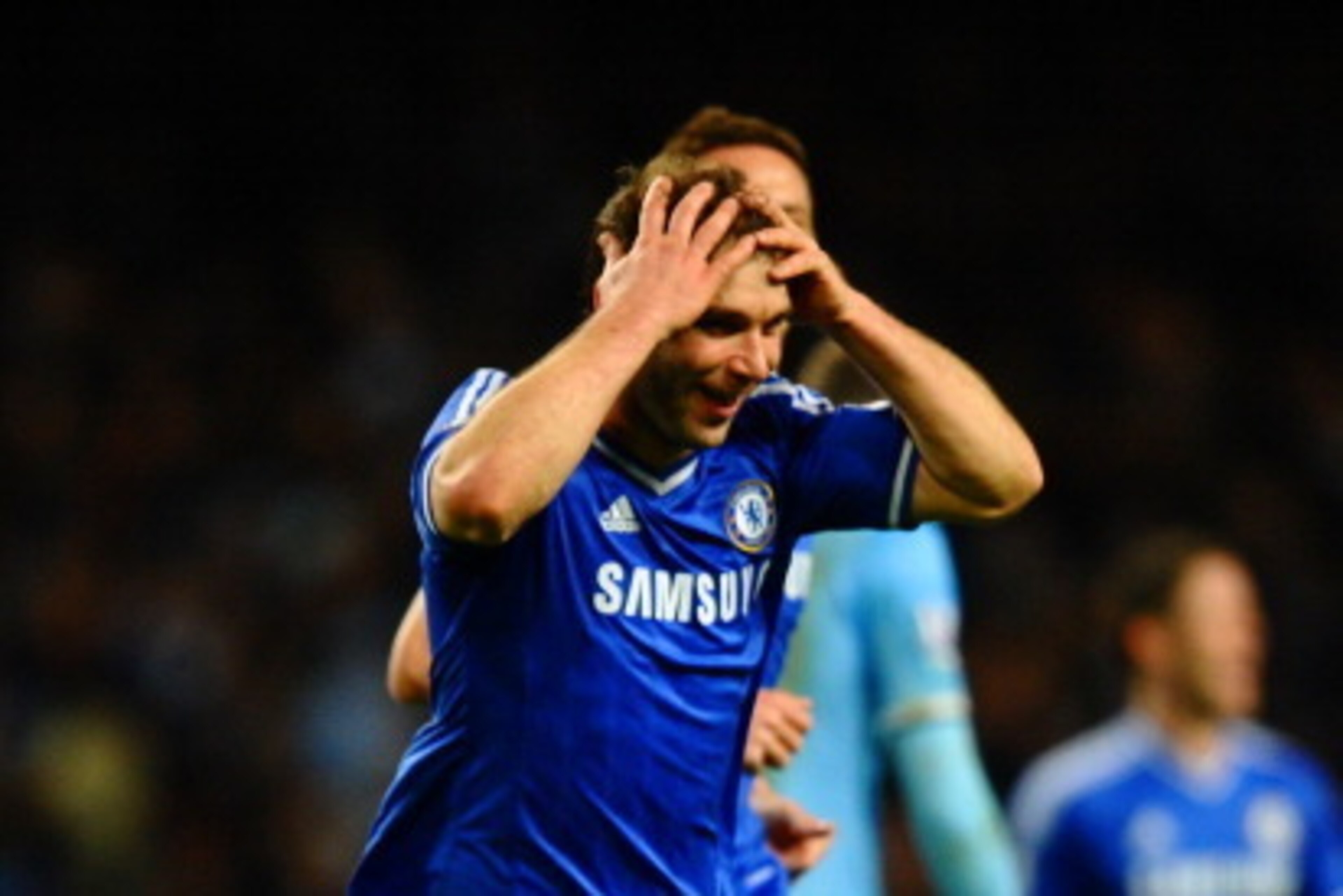 MANCHESTER, ENGLAND - FEBRUARY 03:  Branislav Ivanovic of Chelsea celebrates scoring their first goal during the Barclays Premier League match between Manchester City and Chelsea at Etihad Stadium on February 3, 2014 in Manchester, England.  (Photo by Lau