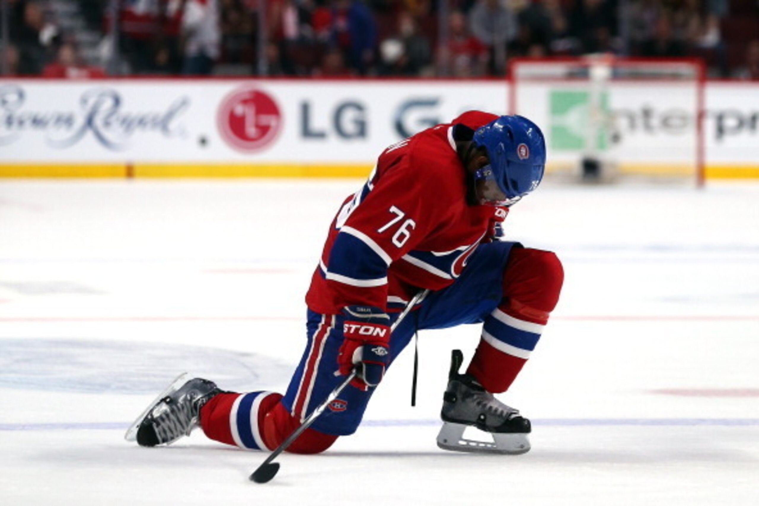 MONTREAL, QC - MAY 19: P.K. Subban #76 of the Montreal Canadiens reacts on the ice late in the third period in Game Two of the Eastern Conference Final against the New York Rangers during the 2014 Stanley Cup Playoffs at Bell Centre on May 19, 2014 in Mo MONTREAL, QC - MAY 19: P.K. Subban #76 of the Montreal Canadiens reacts on the ice late in the third period in Game Two of the Eastern Conference Final against the New York Rangers during the 2014 Stanley Cup Playoffs at Bell Centre on May 19, 2014 in Mo