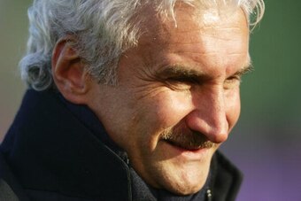 MUNICH, GERMANY - FEBRUARY 5:  A portrait of Rudi Voller prior to the Bundesliga match between FC Bayern Munich and 04 Bayer Leverkusen at The Olympic Stadium on Feburary 5, 2005 in Munich, Germany.  (Photo by Stuart Franklin/Getty Images)