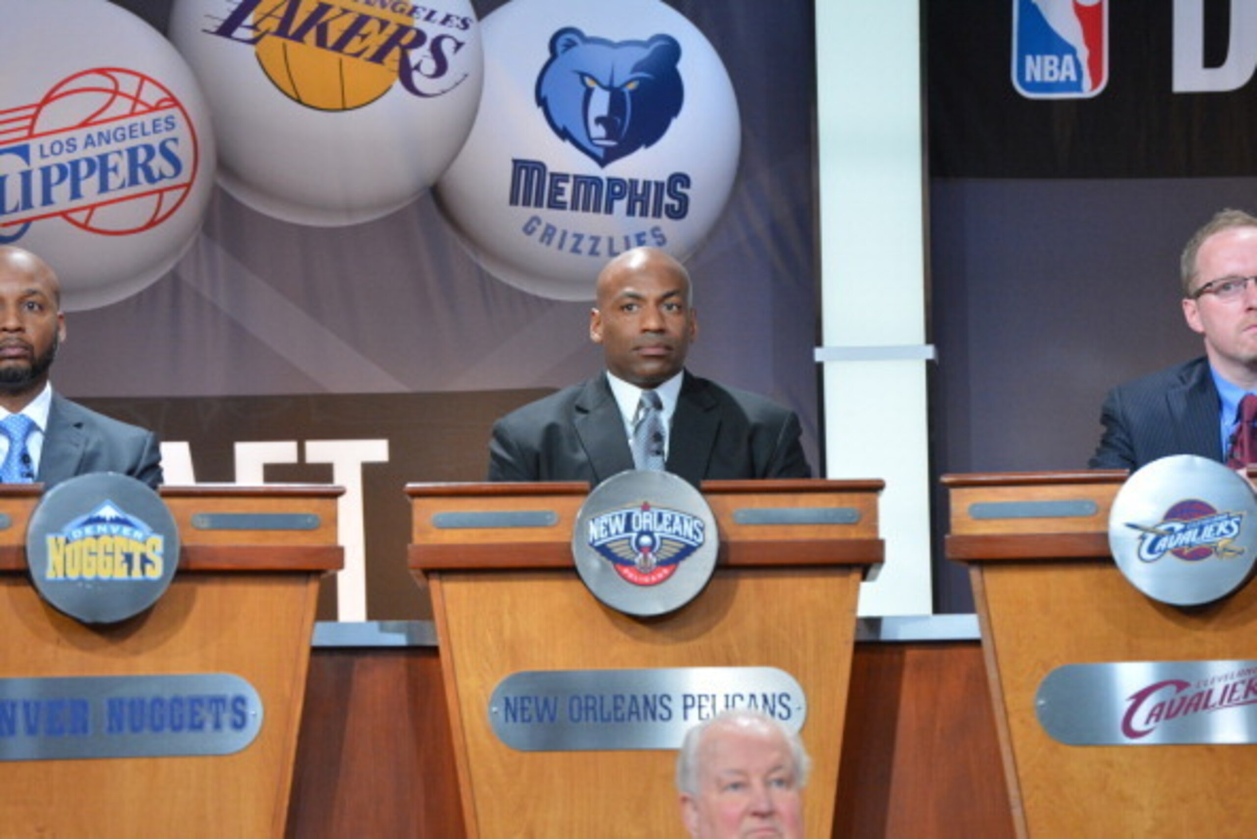 NEW YORK - MAY 20: General Manager Dell Demps of the New Orleans Pelicans during the 2014 NBA Draft Lottery on May 20, 2014 at the ABC News' 'Good Morning America' Times Square Studio in New York City.  NOTE TO USER: User expressly acknowledges and agrees