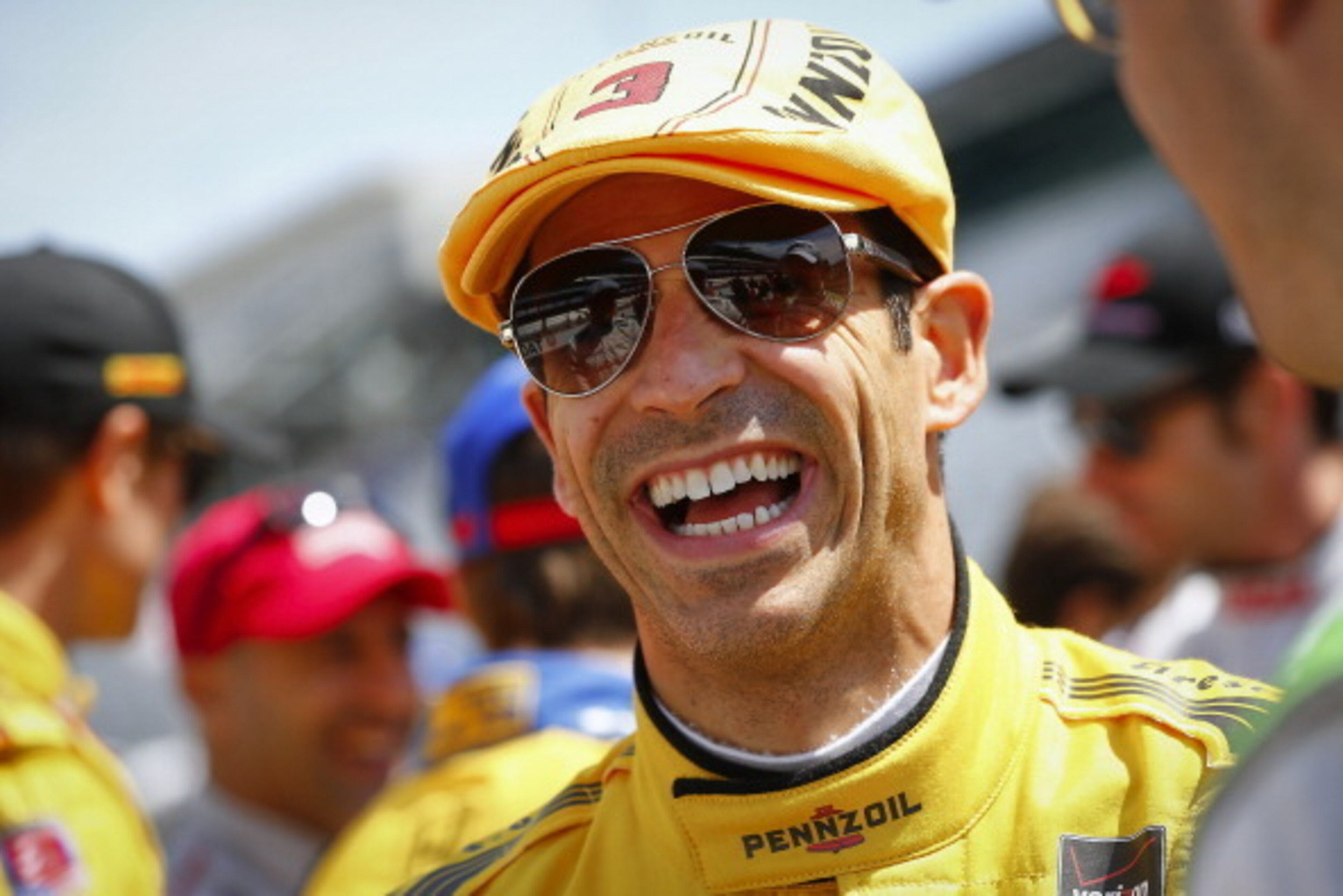 INDIANAPOLIS, IN - MAY 19: Helio Castroneves of Brazil, driver of the #3 Pennzoil Team Penske Chevrolet Dallara is seen before practice for the Indy 500 at the Indianapolis Motor Speedway on May 19, 2014 in Indianapolis, Indiana. (Photo by Michael Hickey/
