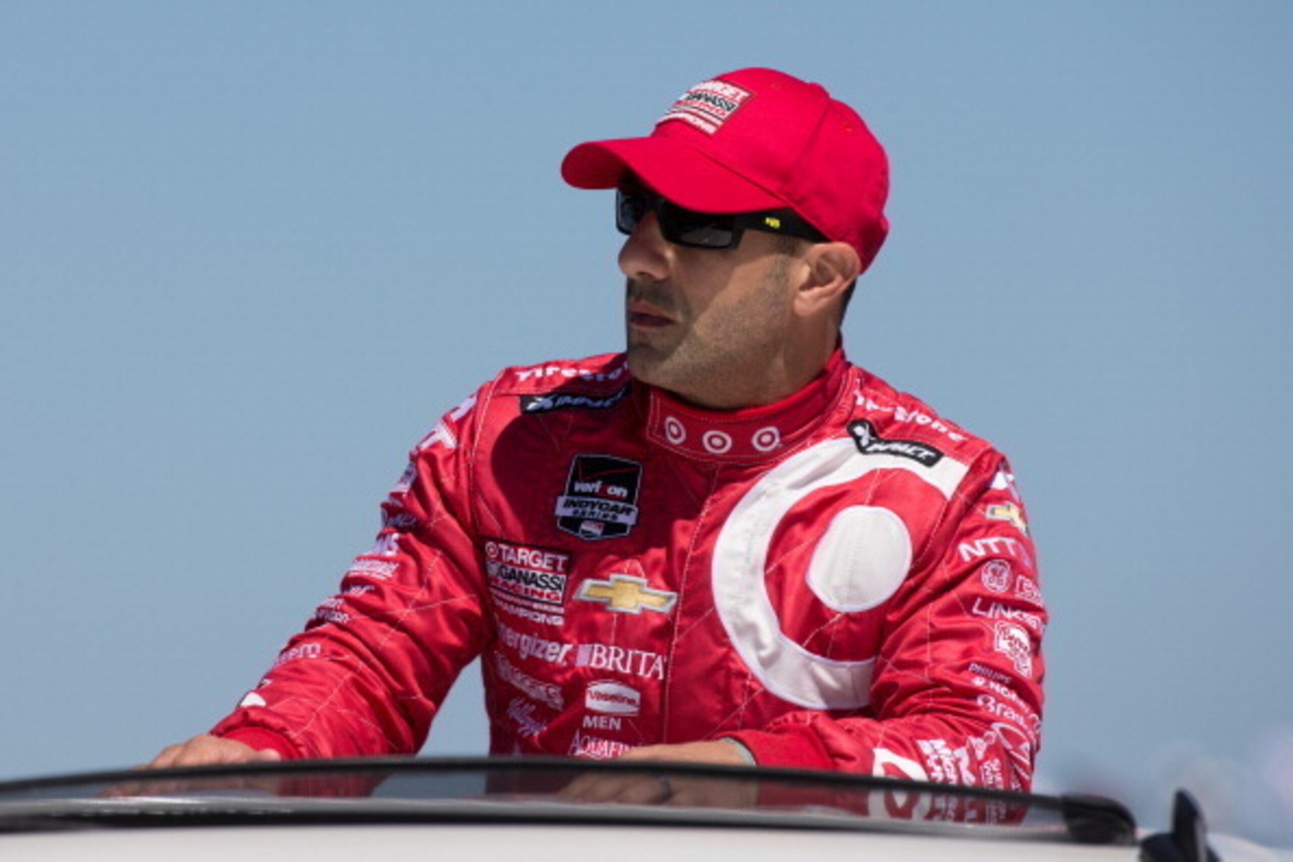 ST PETERSBURG, FL - MARCH 30: Tony Kanaan of Brazil, driver of the #10 Target Chip Ganassi Racing Chevrolet before the Verizon IndyCar Series Firestone Grand Prix of St. Petersburg at the Streets of St. Petersburg on March 30, 2014 in St Petersburg, Flori