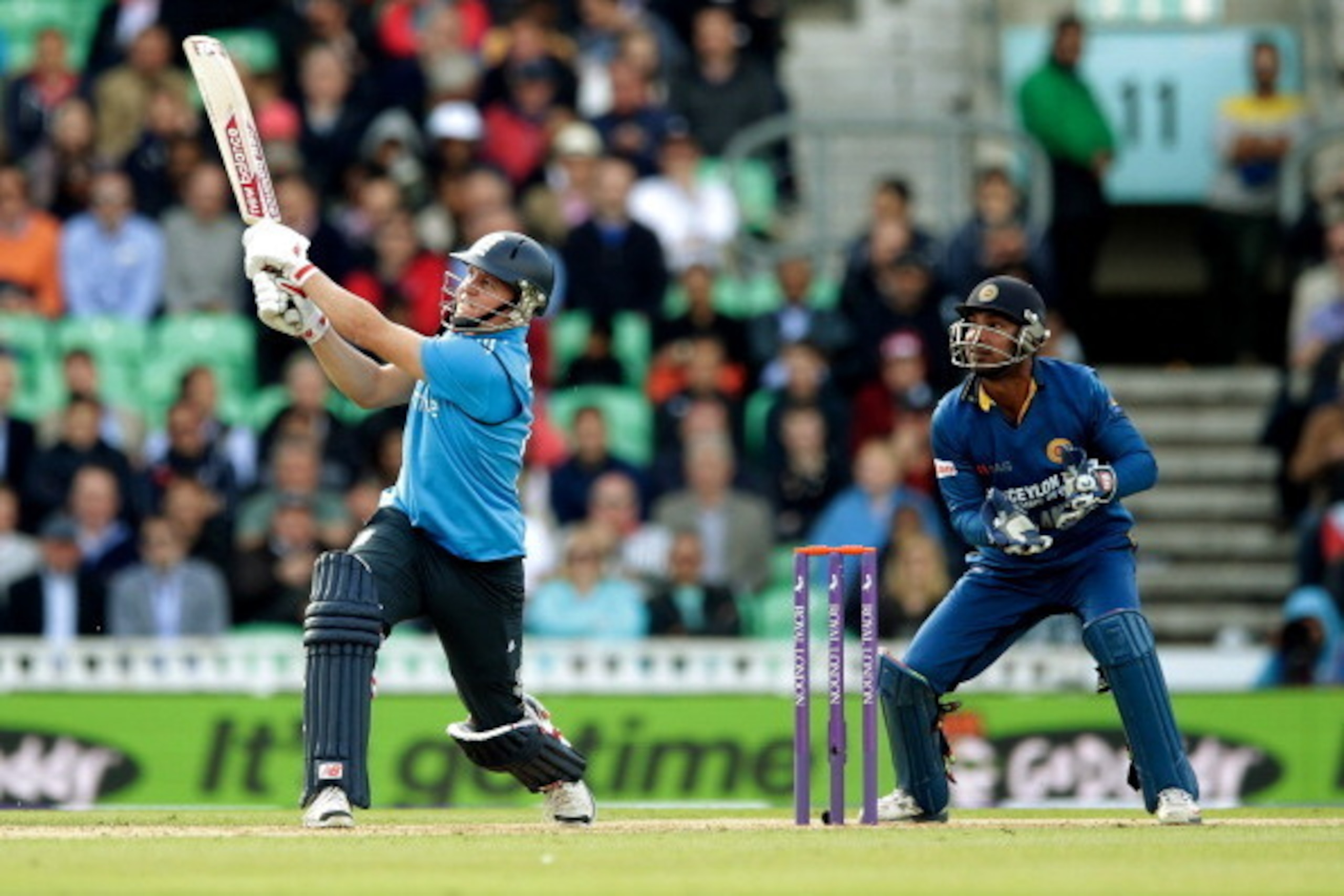 LONDON, ENGLAND - MAY 22:  Gary Ballance of England hits out during the 1st Royal London One Day International match between England and Sri Lanka at The Kia Oval on May 22, 2014 in London, England.  (Photo by Tom Shaw/Getty Images)