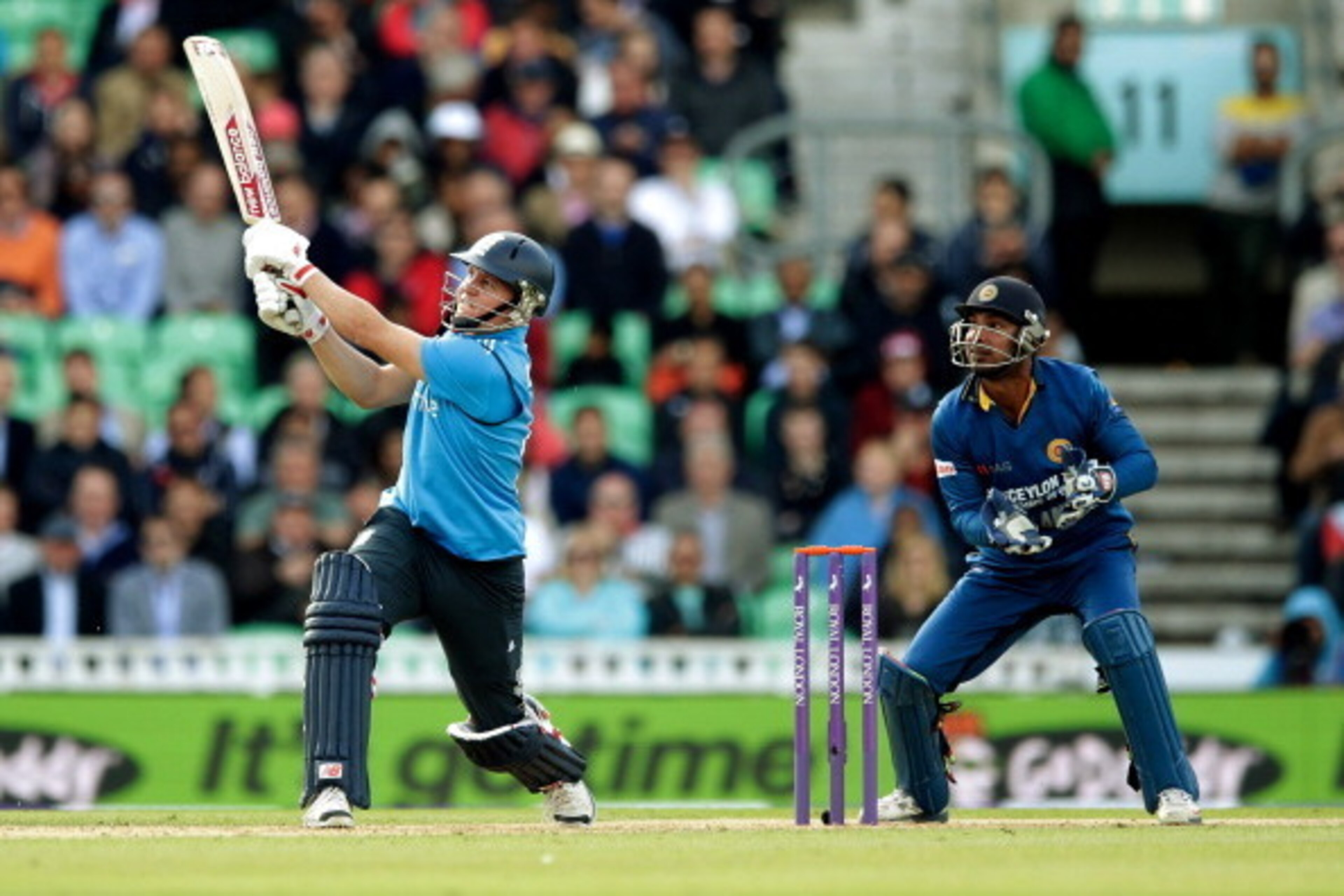 LONDON, ENGLAND - MAY 22:  Gary Ballance of England hits out during the 1st Royal London One Day International match between England and Sri Lanka at The Kia Oval on May 22, 2014 in London, England.  (Photo by Tom Shaw/Getty Images)