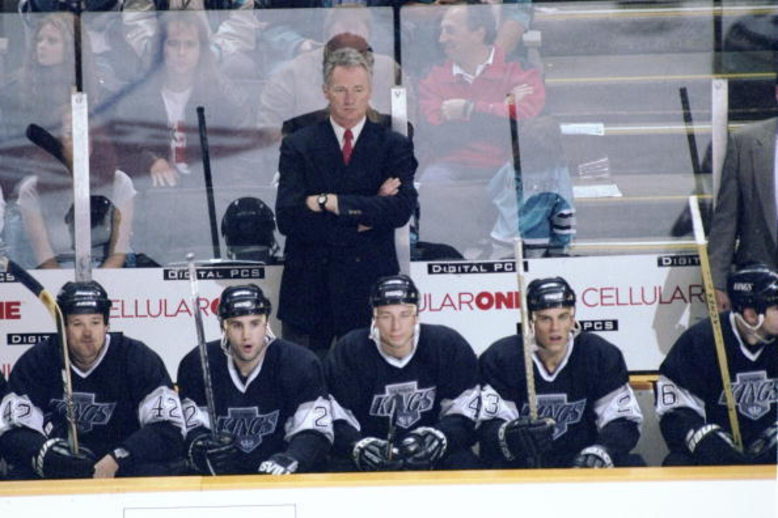 24 Mar 1998: Coach Larry Robinson of the Los Angeles Kings looks on during a game against the San Jose Sharks at the San Jose Arena in San Jose, California. The Kings defeated the Sharks 4-3. Mandatory Credit: Otto Greule Jr. /Allsport 24 Mar 1998: Coach Larry Robinson of the Los Angeles Kings looks on during a game against the San Jose Sharks at the San Jose Arena in San Jose, California. The Kings defeated the Sharks 4-3. Mandatory Credit: Otto Greule Jr. /Allsport
