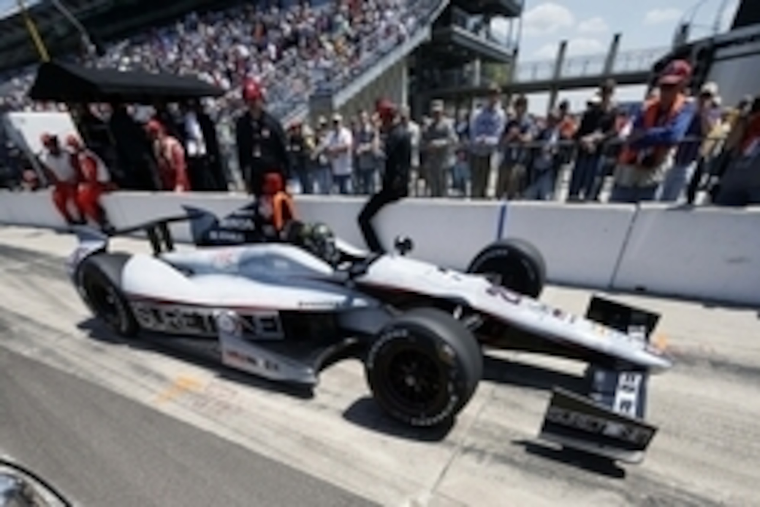 May 18, 2014; Indianapolis, IN, USA; IndyCar Series driver Kurt Busch sits in his car as he waits his turn to qualify during pole day for the 2014 Indianapolis 500 at Indianapolis Motor Speedway. Mandatory Credit: Brian Spurlock-USA TODAY Sports