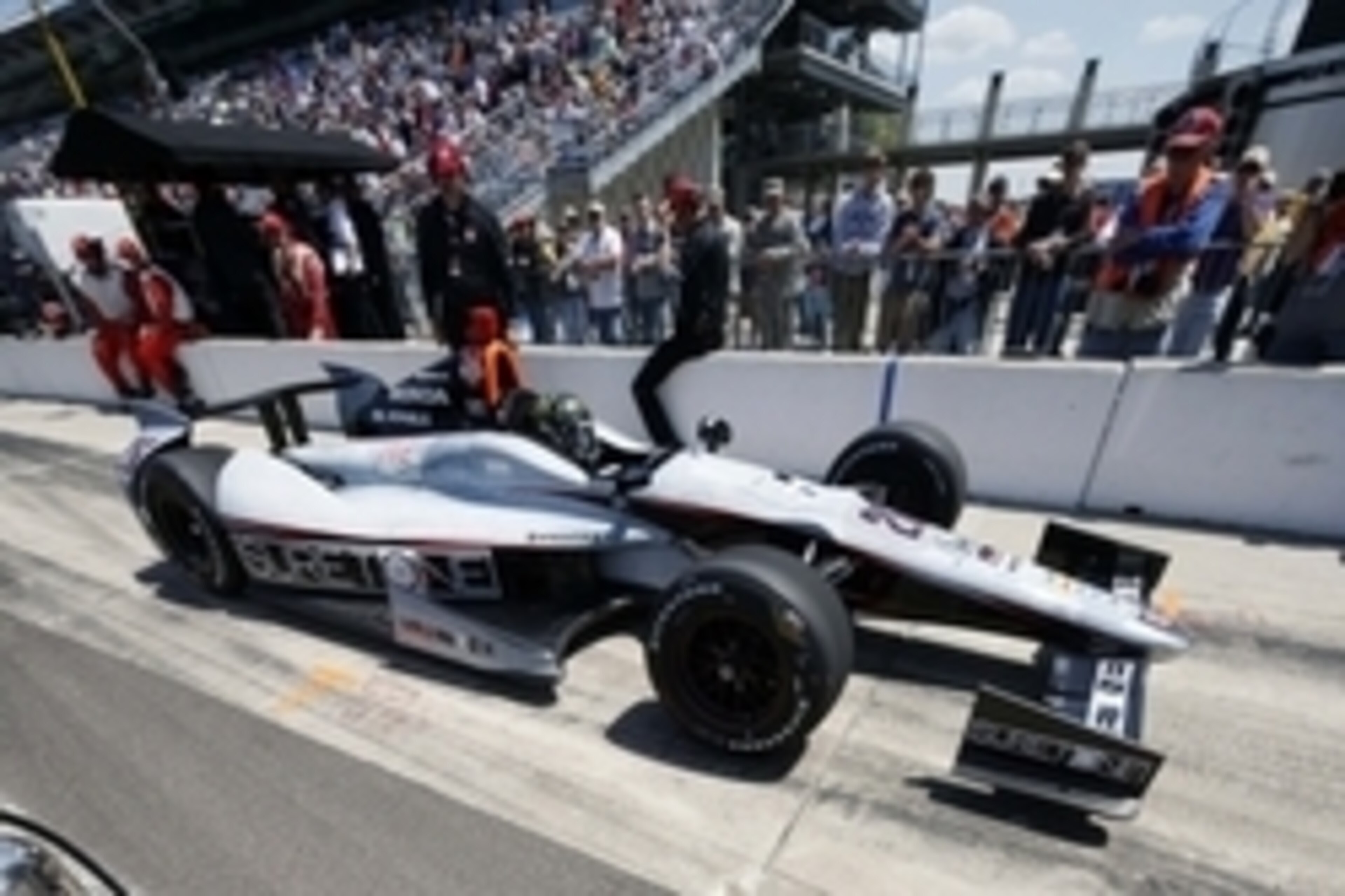 May 18, 2014; Indianapolis, IN, USA; IndyCar Series driver Kurt Busch sits in his car as he waits his turn to qualify during pole day for the 2014 Indianapolis 500 at Indianapolis Motor Speedway. Mandatory Credit: Brian Spurlock-USA TODAY Sports