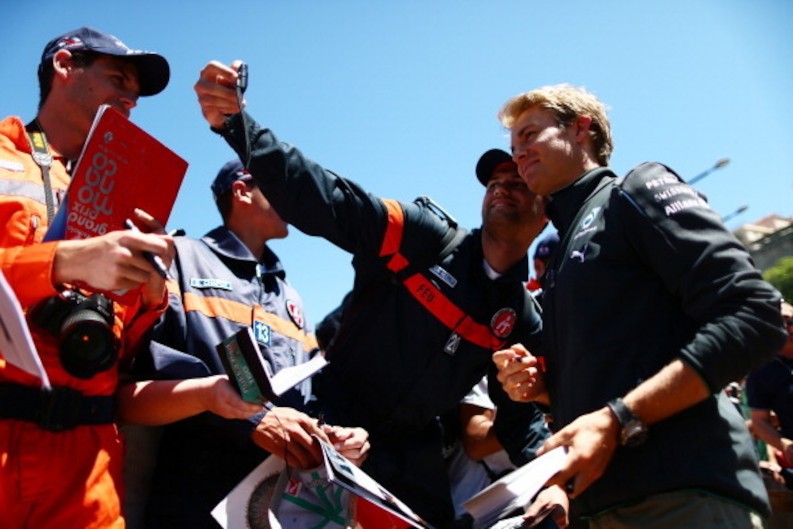 MONTE-CARLO, MONACO - MAY 23:  Nico Rosberg of Germany and Mercedes GP poses for a photo for the fans ahead of the Monaco Formula One Grand Prix at Circuit de Monaco on May 23, 2014 in Monte-Carlo, Monaco.  (Photo by Clive Mason/Getty Images)