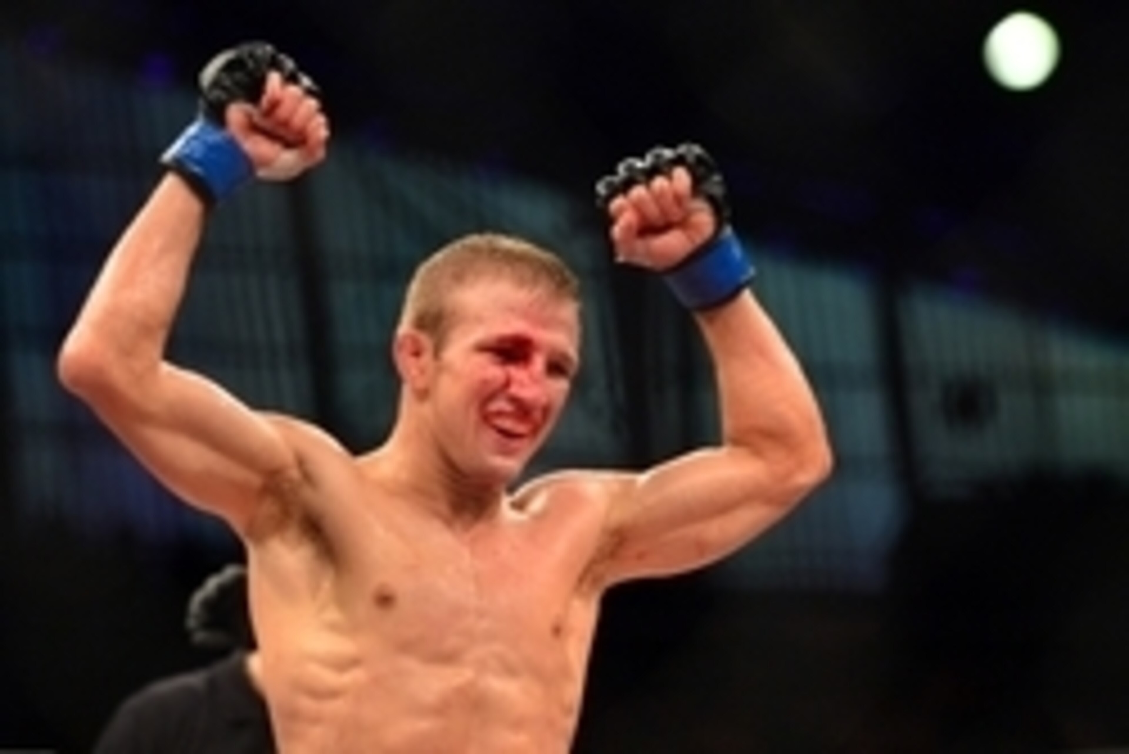 Oct 9, 2013; Barueri, Sao Paulo, Brazil;  TJ Dillashaw reacts during his match against Raphael Assuncao (not pictured) during UFC Fight Night 29 at Jose Correa Arena. Mandatory Credit: Jason Silva-USA TODAY Sports