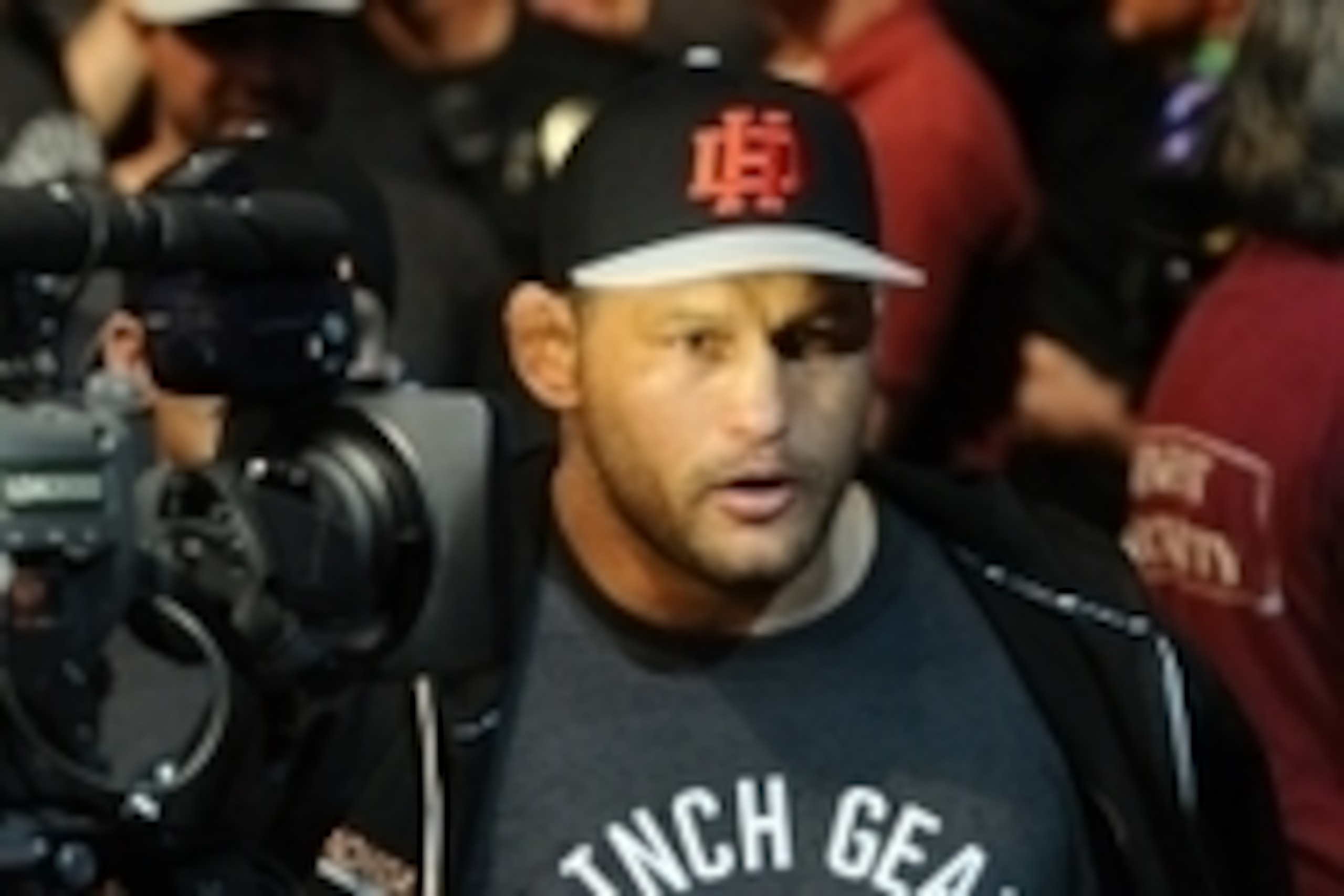 Feb 23, 2013; Anaheim, CA, USA; Dan Henderson walks to the Octagon before his fight against Lyoto Machida (not pictured) in their UFC heavyweight bout at the Honda Center. Mandatory Credit: Jayne Kamin-Oncea-USA TODAY Sports