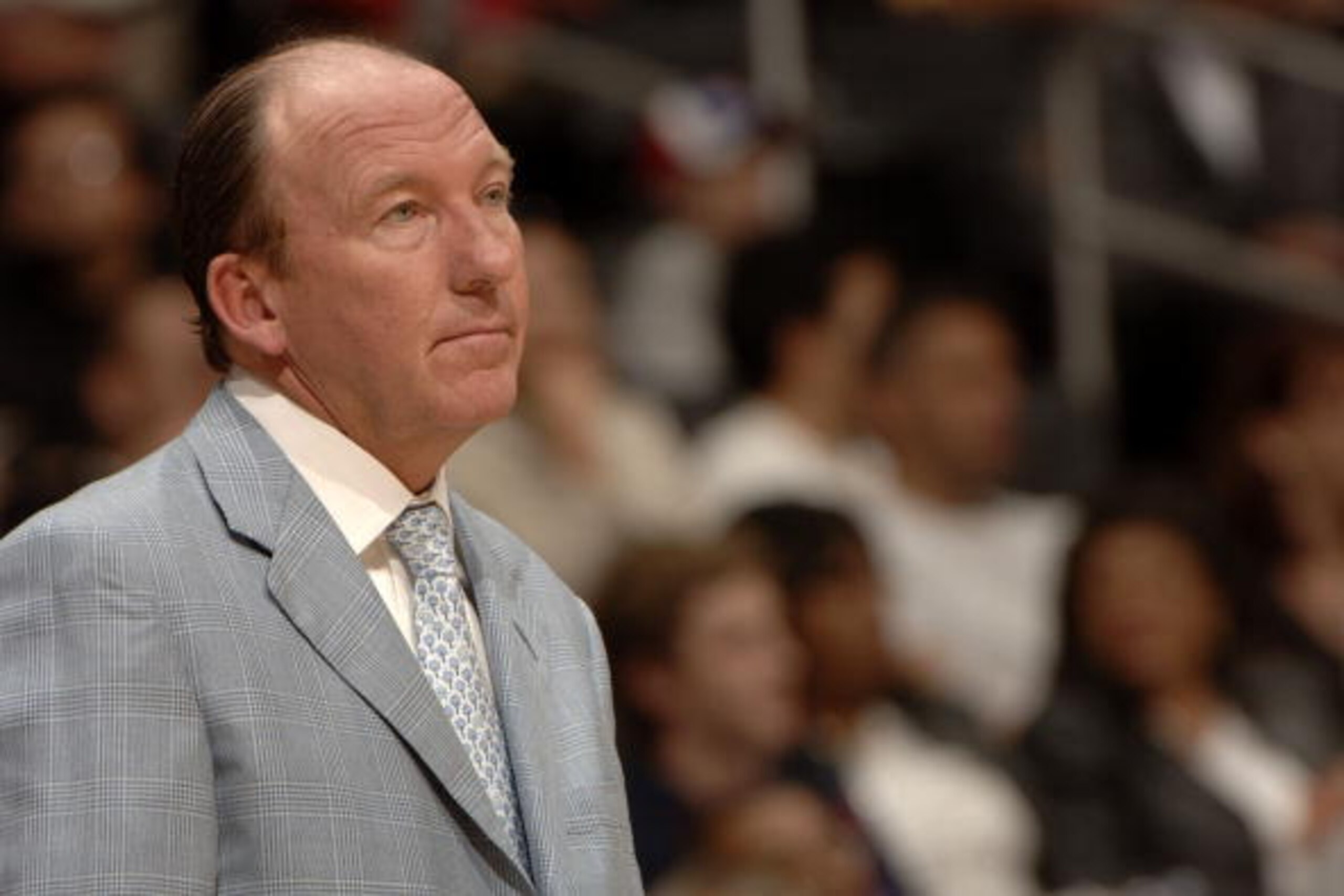 LOS ANGELES - OCTOBER 21:  Head coach Mike Dunleavy Sr. of the Los Angeles Clippers watches the preseason game against the Seattle Sonics on October 21, 2006 at Staples Center in Los Angeles, California.  The Clippers won 86-82. NOTE TO USER: User express