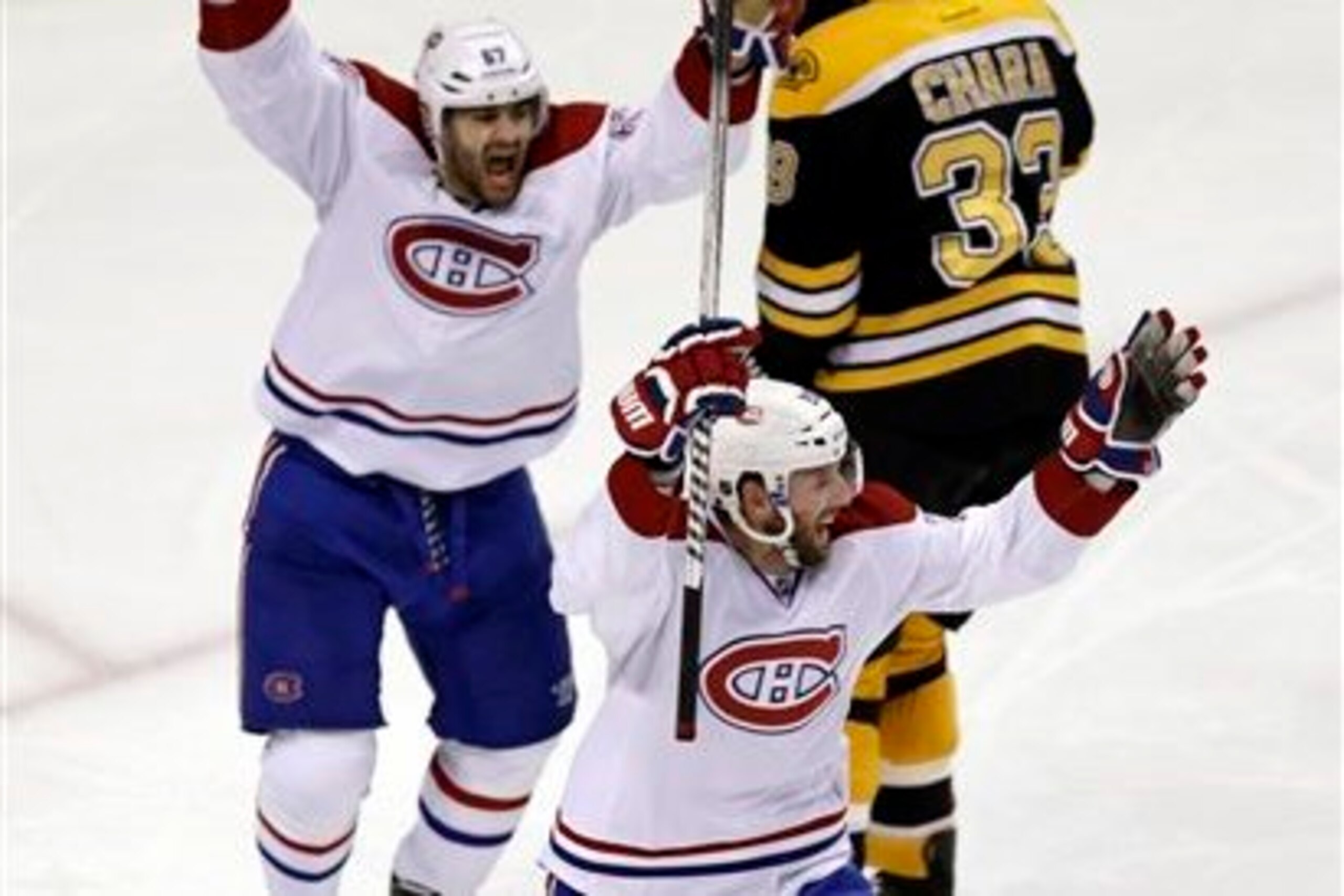 Montreal Canadiens forward Thomas Vanek (right) and Max Pacioretty.