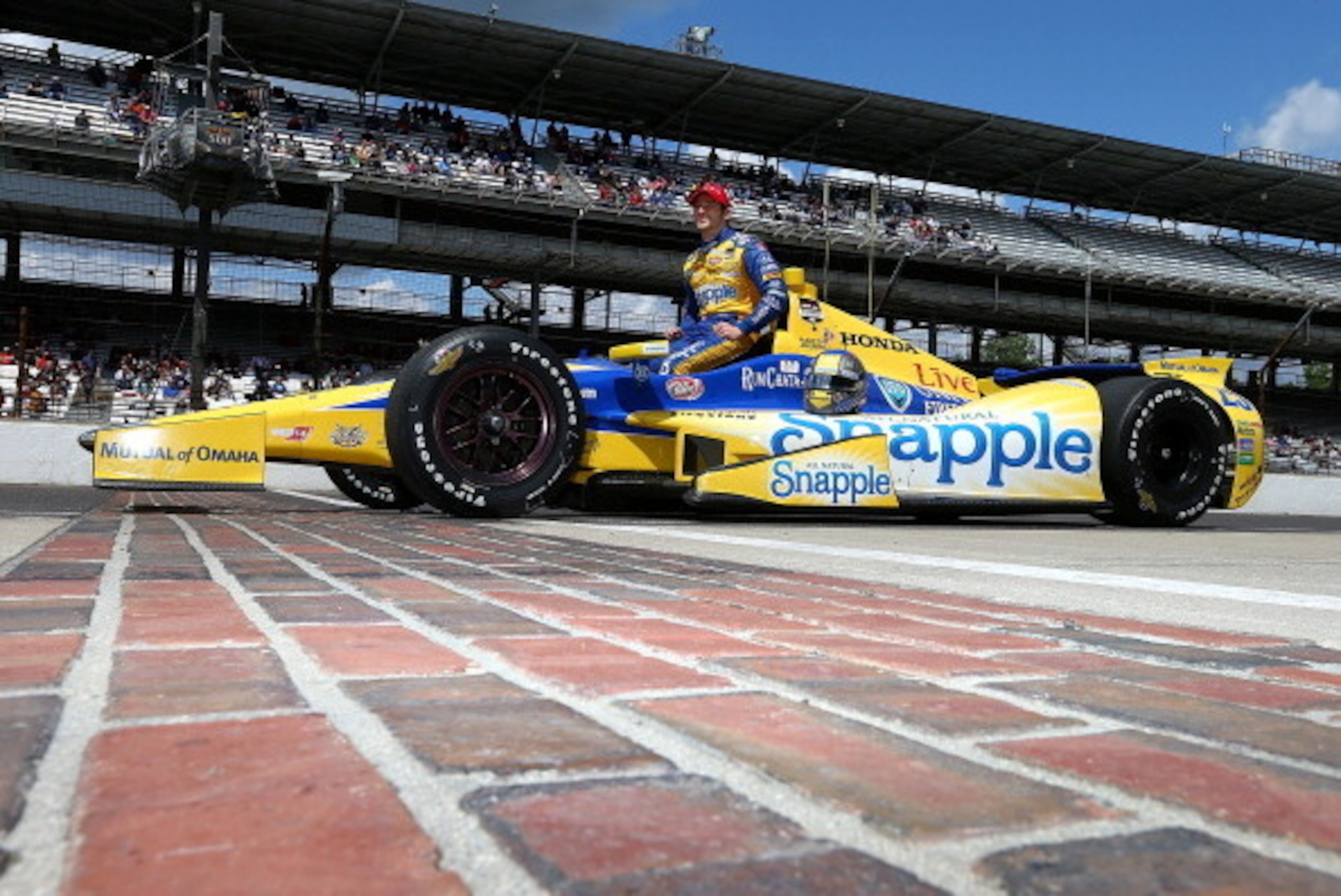 INDIANAPOLIS, IN - MAY 17:  Marco Andretti, driver of the #25 Snapple Andretti Autosport Honda Dallara poses for a photo for after qualifying for the 98th Indianapolis 500 Mile Race on May 17, 2014 at the Indianapolis Motor Speedway in Indianapolis, India