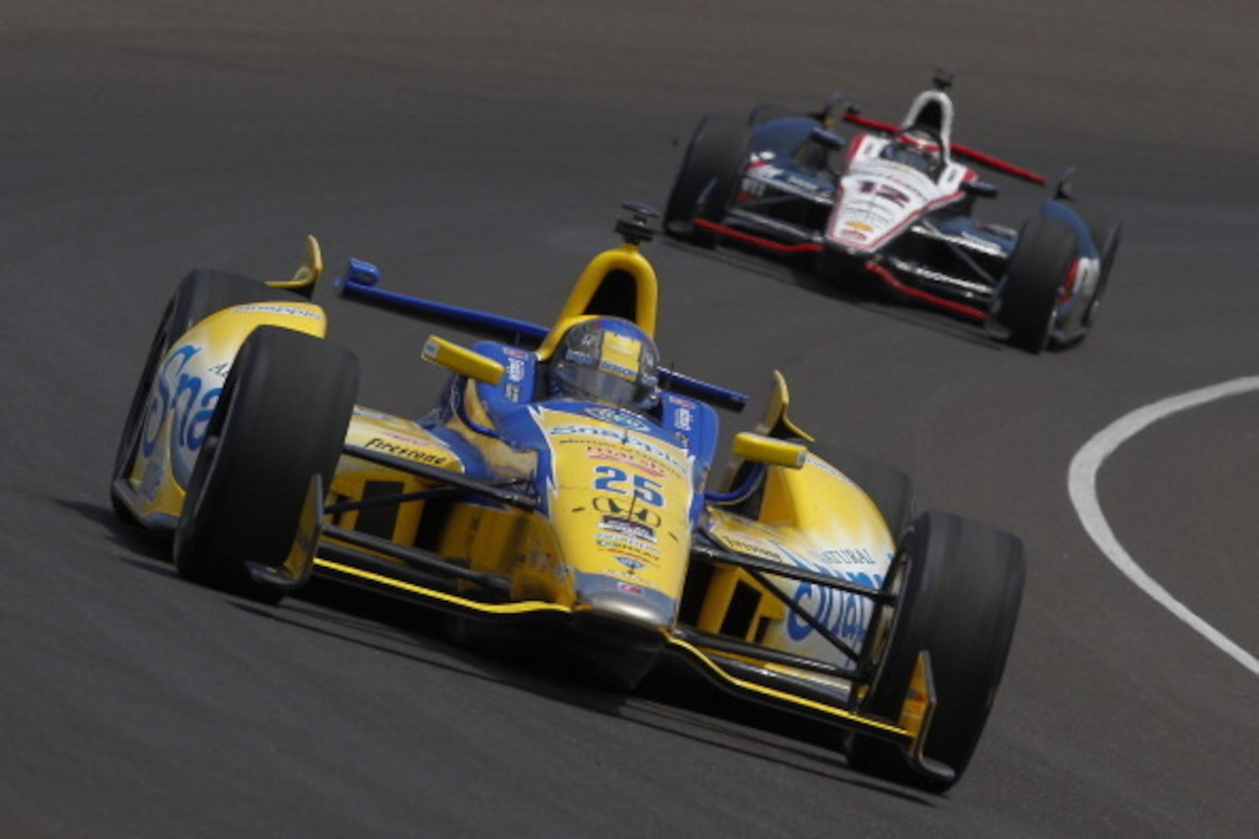 INDIANAPOLIS, IN - MAY 19: Marco Andretti, driver of the #25 Snapple Andretti Autosport Honda Dallara during practice for the Indy 500 at the Indianapolis Motor Speedway on May 19, 2014 in Indianapolis, Indiana. (Photo by Michael Hickey/Getty Images)