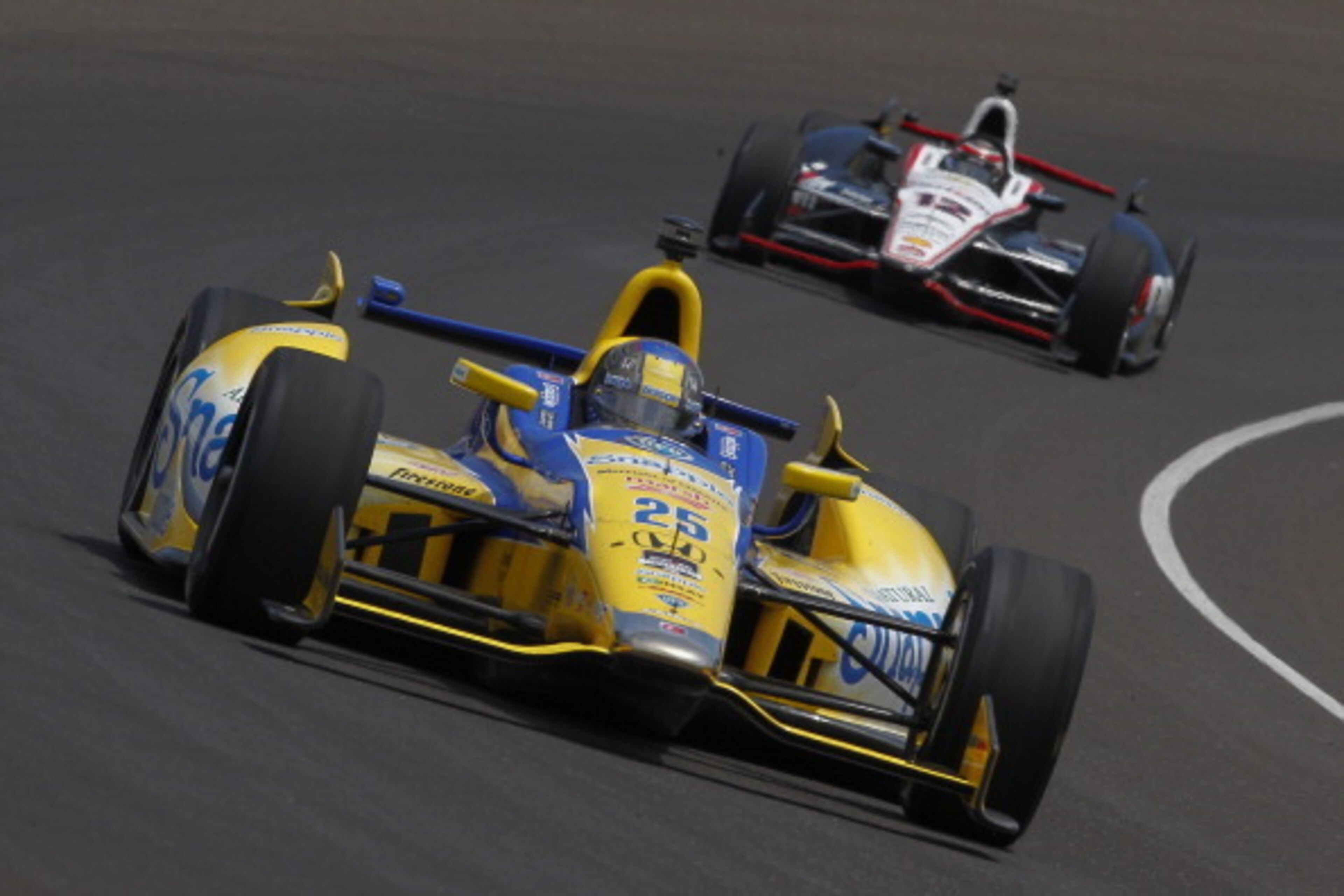 INDIANAPOLIS, IN - MAY 19: Marco Andretti, driver of the #25 Snapple Andretti Autosport Honda Dallara during practice for the Indy 500 at the Indianapolis Motor Speedway on May 19, 2014 in Indianapolis, Indiana. (Photo by Michael Hickey/Getty Images)