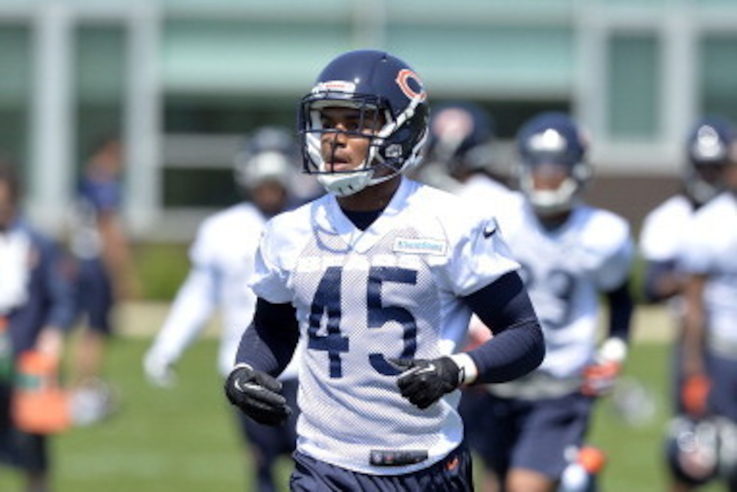 LAKE FOREST, IL - MAY 18:  Safety Brock Vereen #45 of the Chicago Bears runs during rookie minicamp at Halas Hall on May 18, 2014 in Lake Forest, Illinois.   (Photo by Brian Kersey/Getty Images)