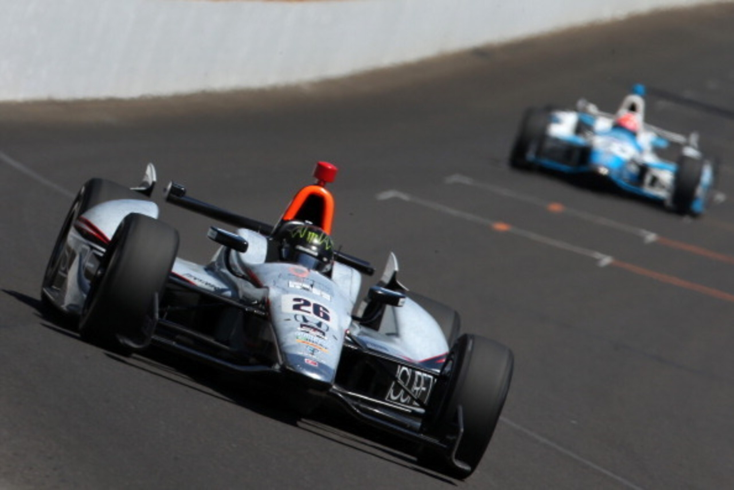 INDIANAPOLIS, IN - MAY 23:  Kurt Busch, driver of the #26 Suretone Andretti Autosport Honda Dallara, drives during final practice on Carb Day for the 98th running of the Indianapolis 500 Mile Race on May 23, 2014 at Indianapolis Motor Speedway in Indianap