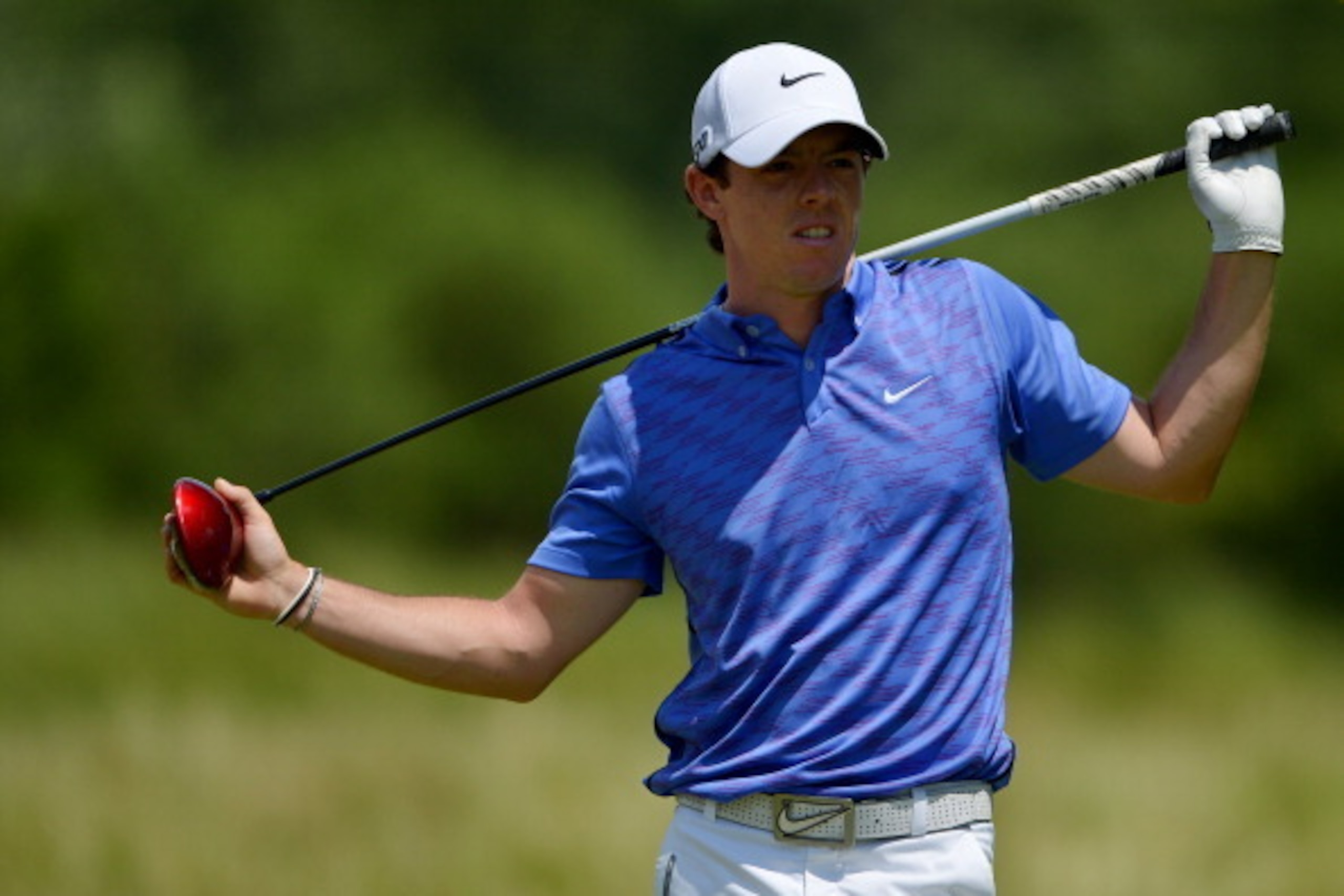 ARDMORE, PA - JUNE 15:  Rory McIlroy of Northern Ireland watches his tee shot on the second hole during Round Three of the 113th U.S. Open at Merion Golf Club on June 15, 2013 in Ardmore, Pennsylvania.  (Photo by Drew Hallowell/Getty Images)