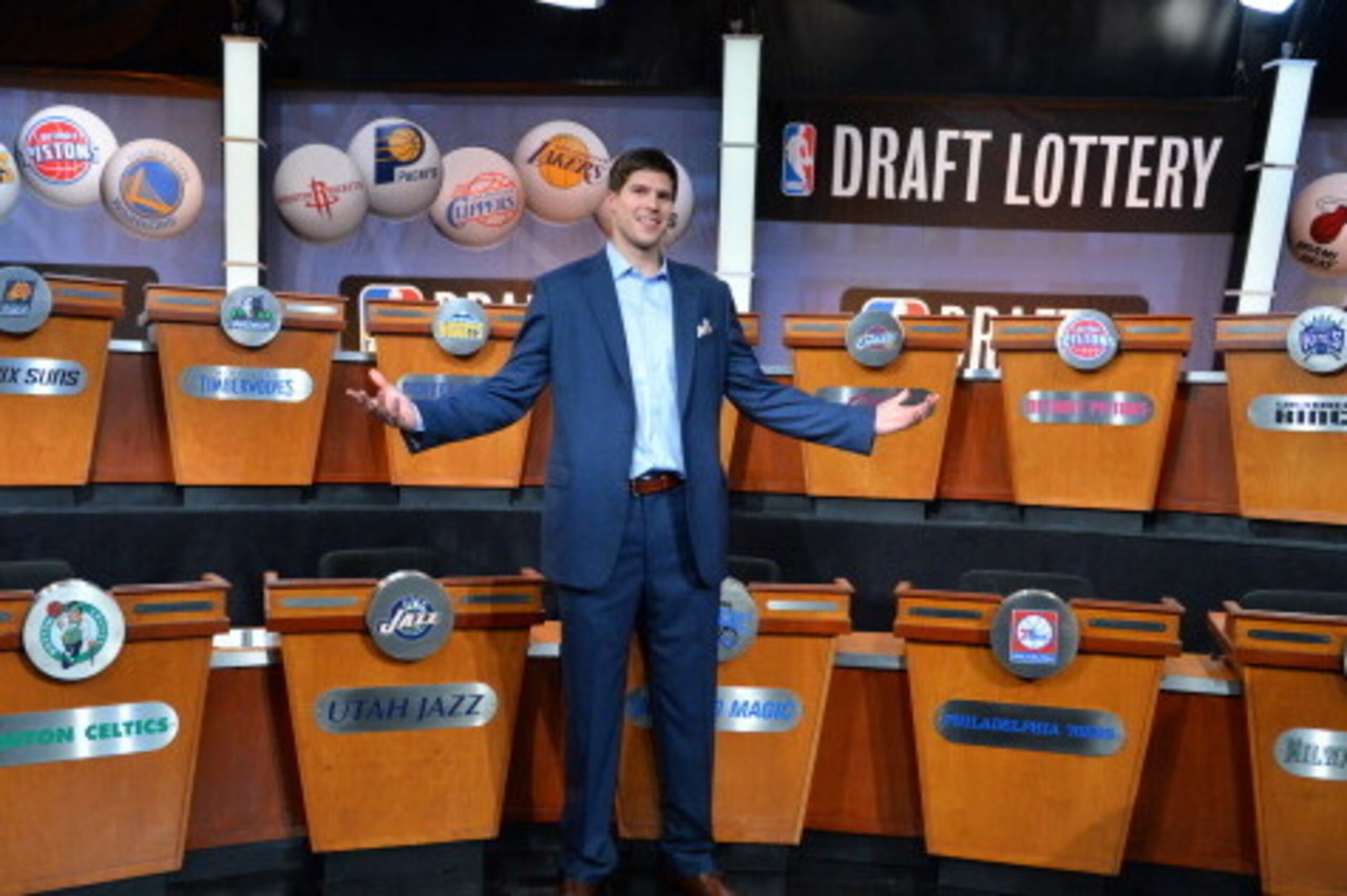 NEW YORK - MAY 20: NBA Draft Prospect Doug McDermott poses for a photo prior to the 2014 NBA Draft Lottery on May 20, 2014 at the ABC News' 'Good Morning America' Times Square Studio in New York City.  NOTE TO USER: User expressly acknowledges and agrees 