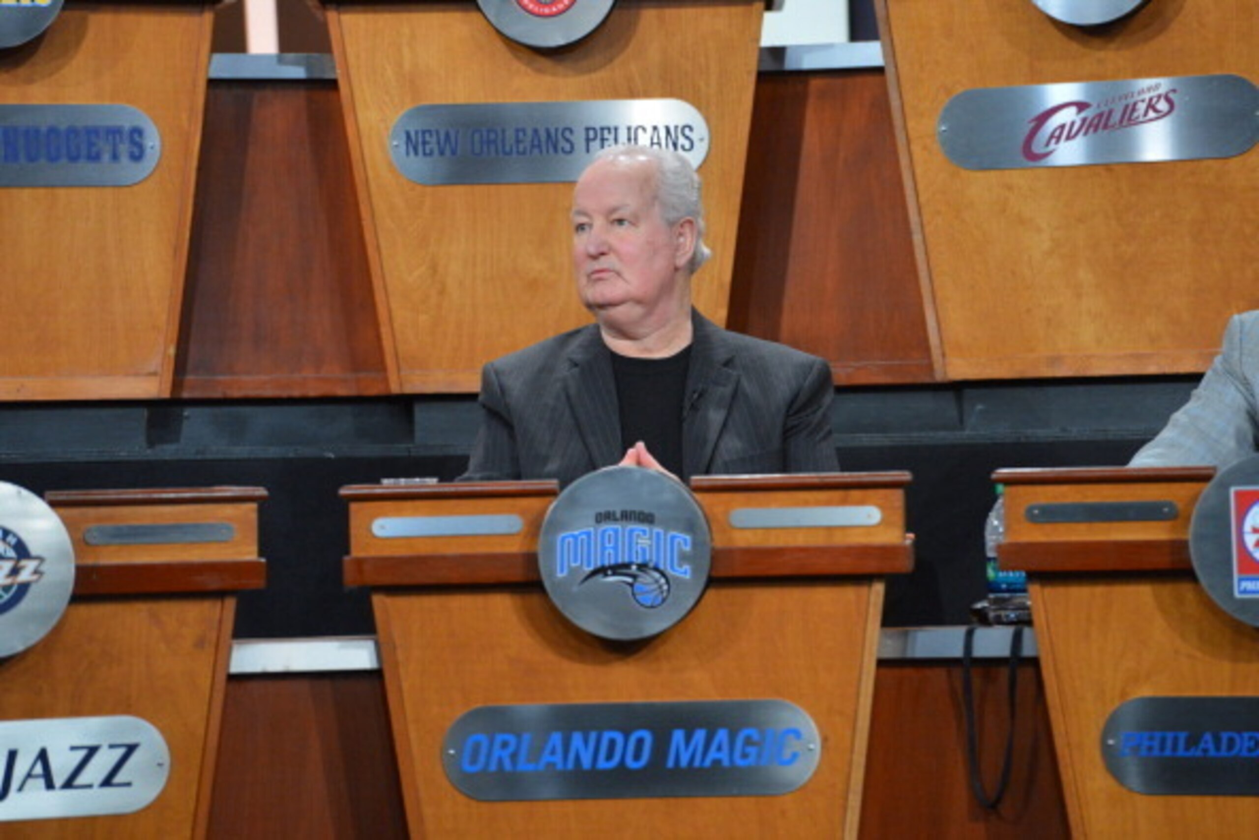 NEW YORK - MAY 20: Pat Williams, Senior Vice President of the Orlando Magic during the 2014 NBA Draft Lottery on May 20, 2014 at the ABC News' 'Good Morning America' Times Square Studio in New York City.  NOTE TO USER: User expressly acknowledges and agre