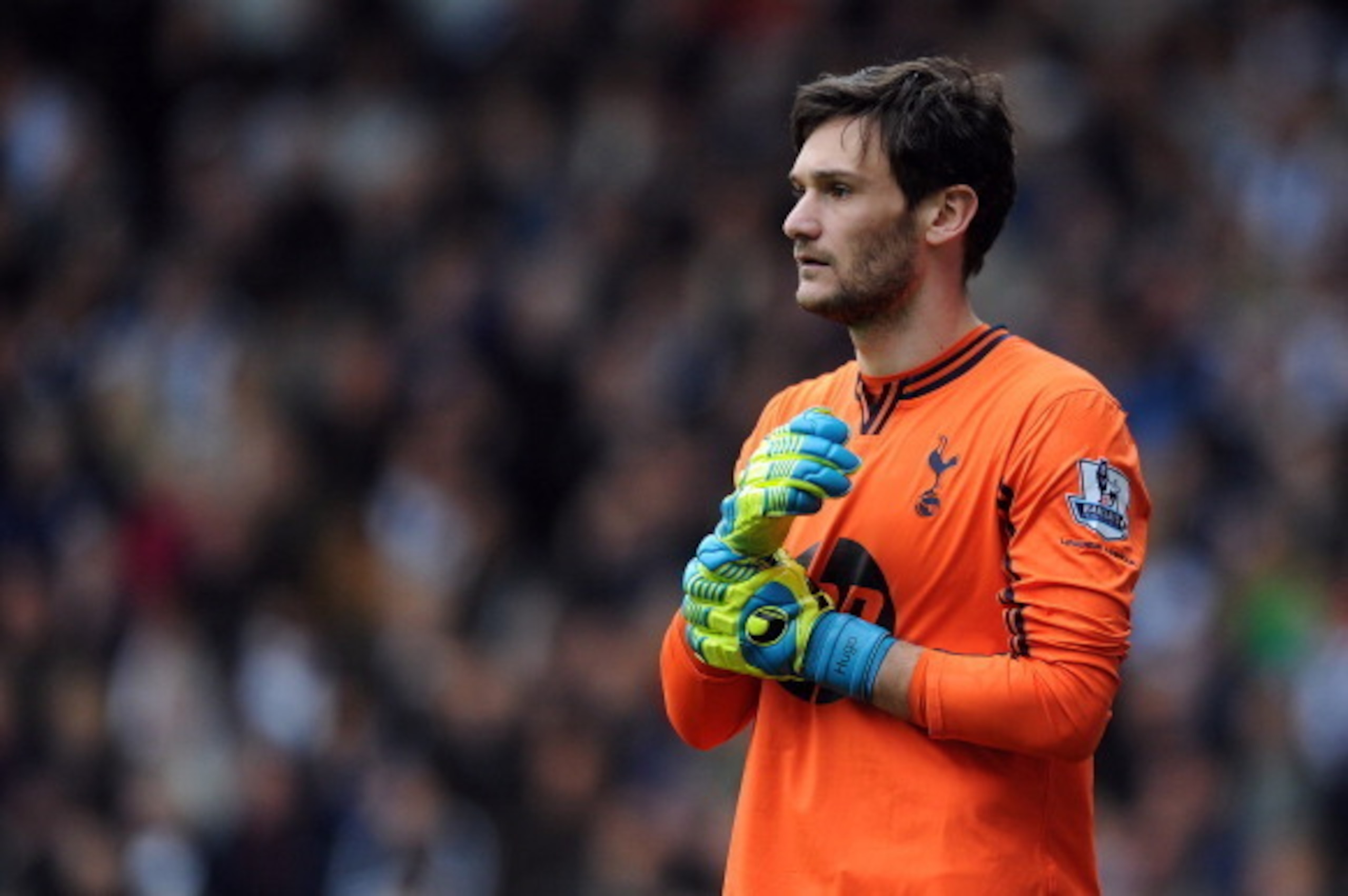 WEST BROMWICH, ENGLAND - APRIL 12: Hugo Lloris of Tottenham Hotspur looks on during the Barclays Premier League match between West Bromwich Albion and Tottenham Hotspur at The Hawthorns on April 12, 2014 in West Bromwich Albion, England. (Photo by Chris B WEST BROMWICH, ENGLAND - APRIL 12: Hugo Lloris of Tottenham Hotspur looks on during the Barclays Premier League match between West Bromwich Albion and Tottenham Hotspur at The Hawthorns on April 12, 2014 in West Bromwich Albion, England. (Photo by Chris B