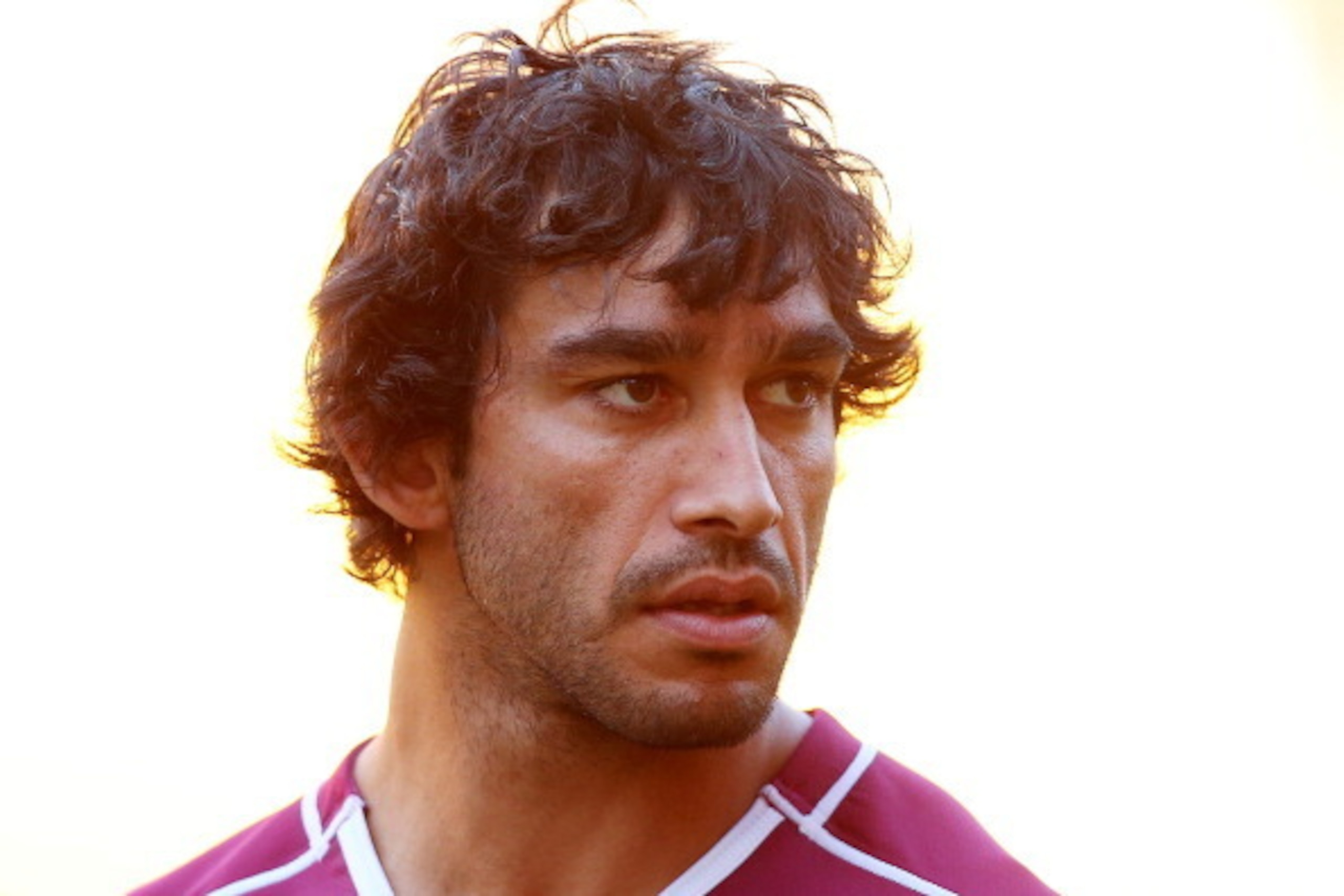BRISBANE, AUSTRALIA - MAY 27:  Johnathan Thurston looks on during the Queensland Maroons State of Origin Captain's Run at Suncorp Stadium on May 27, 2014 in Brisbane, Australia.  (Photo by Chris Hyde/Getty Images)