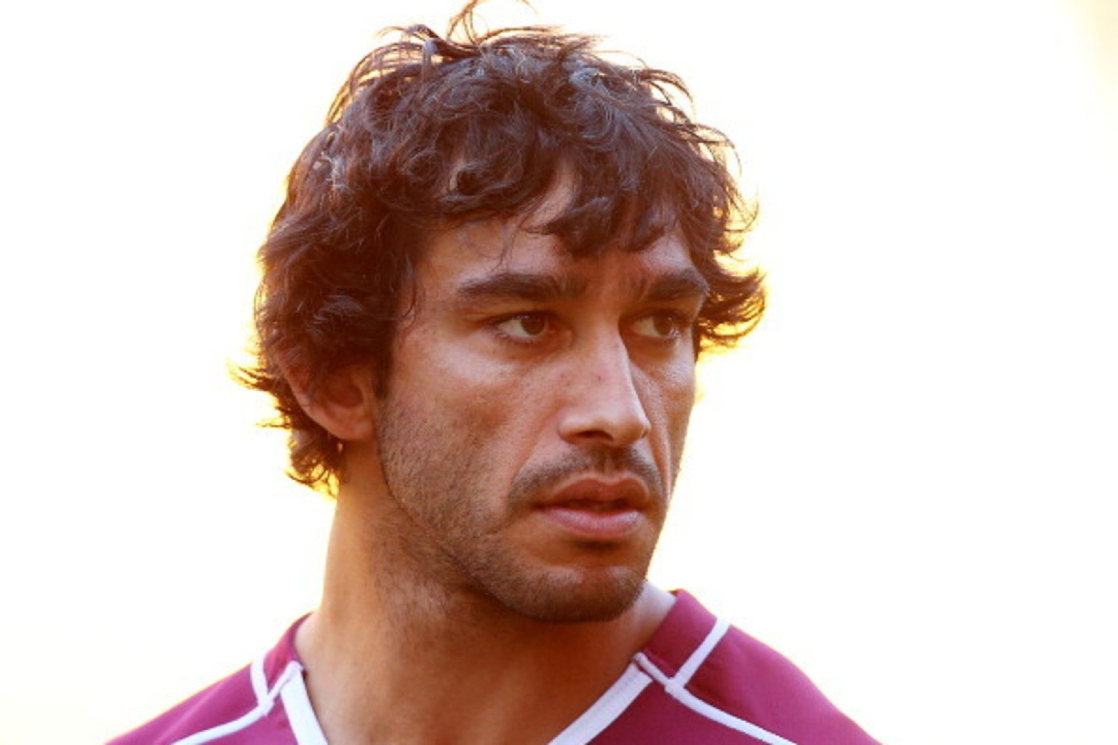 BRISBANE, AUSTRALIA - MAY 27:  Johnathan Thurston looks on during the Queensland Maroons State of Origin Captain's Run at Suncorp Stadium on May 27, 2014 in Brisbane, Australia.  (Photo by Chris Hyde/Getty Images)